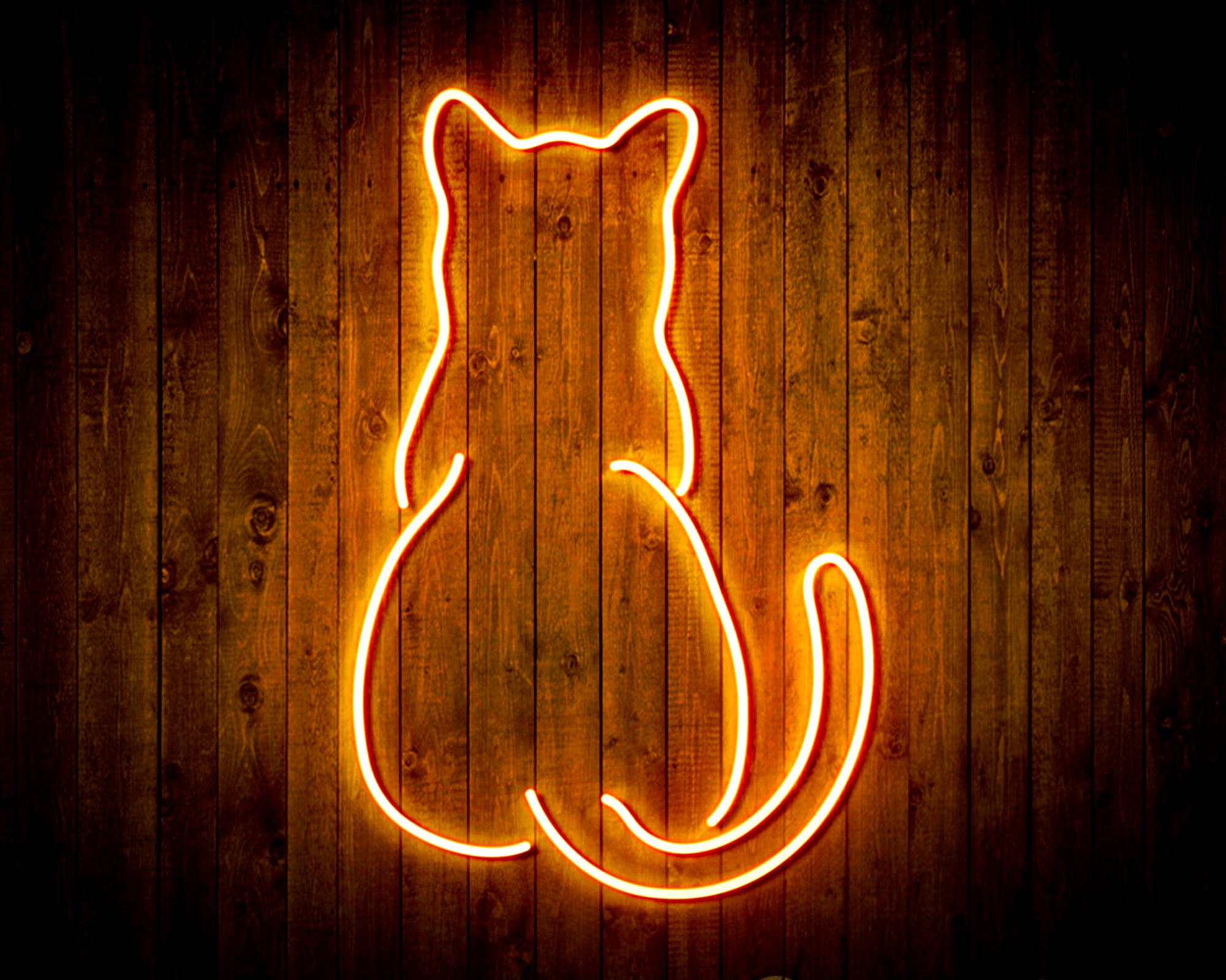 Back of Standing Cat LED Neon Sign