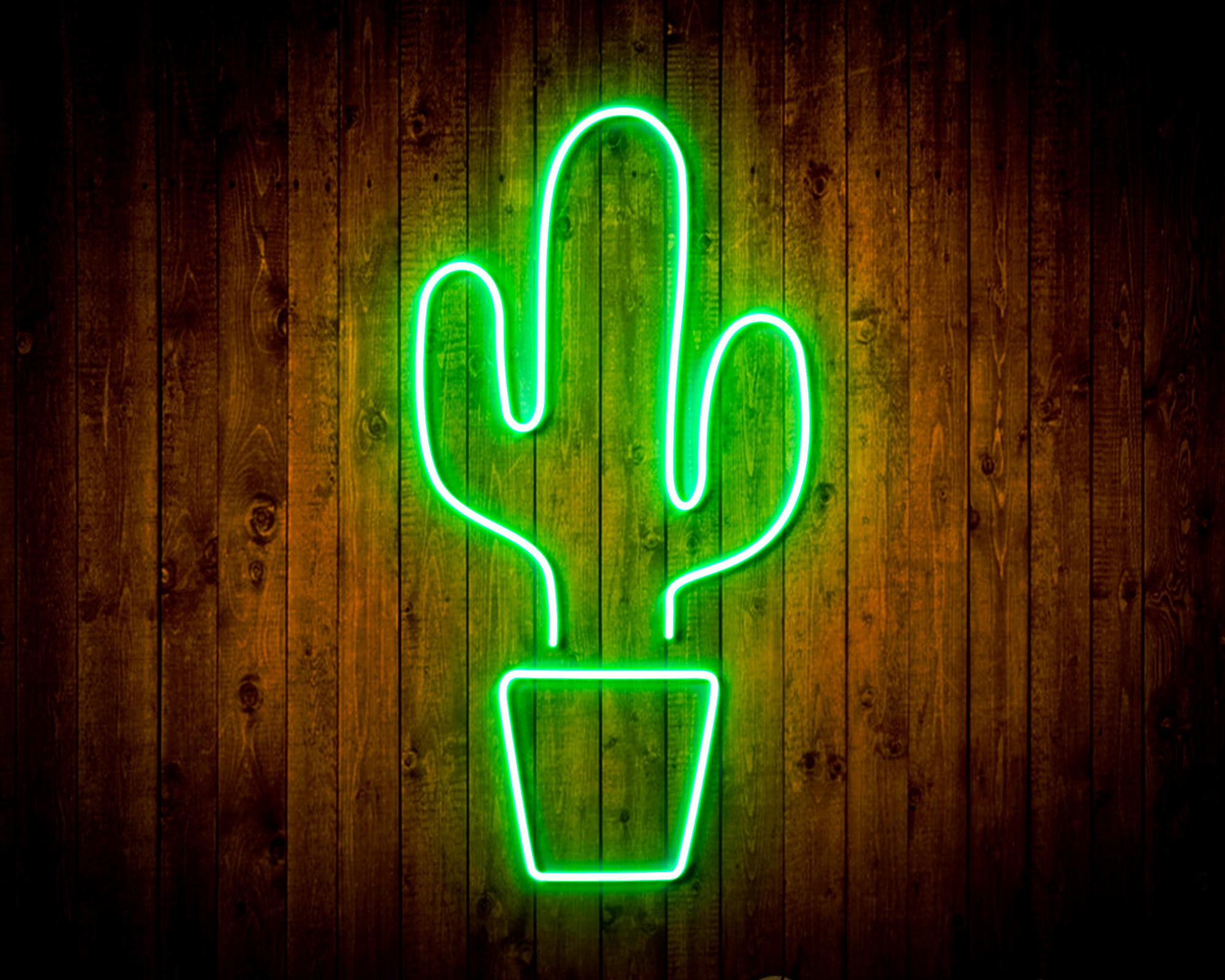 Green Cactus LED Neon Sign