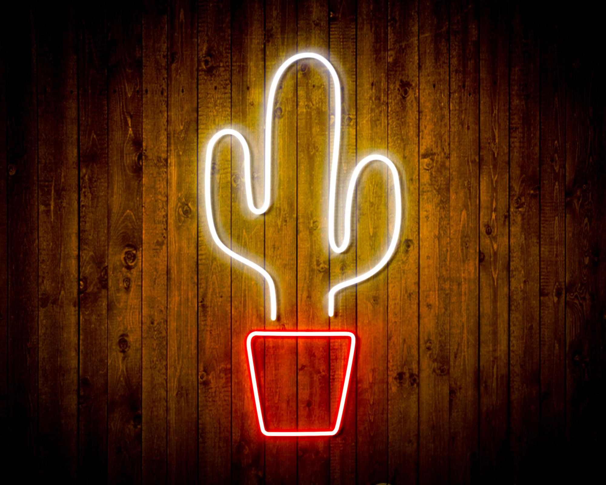 Green Cactus LED Neon Sign Wall Light