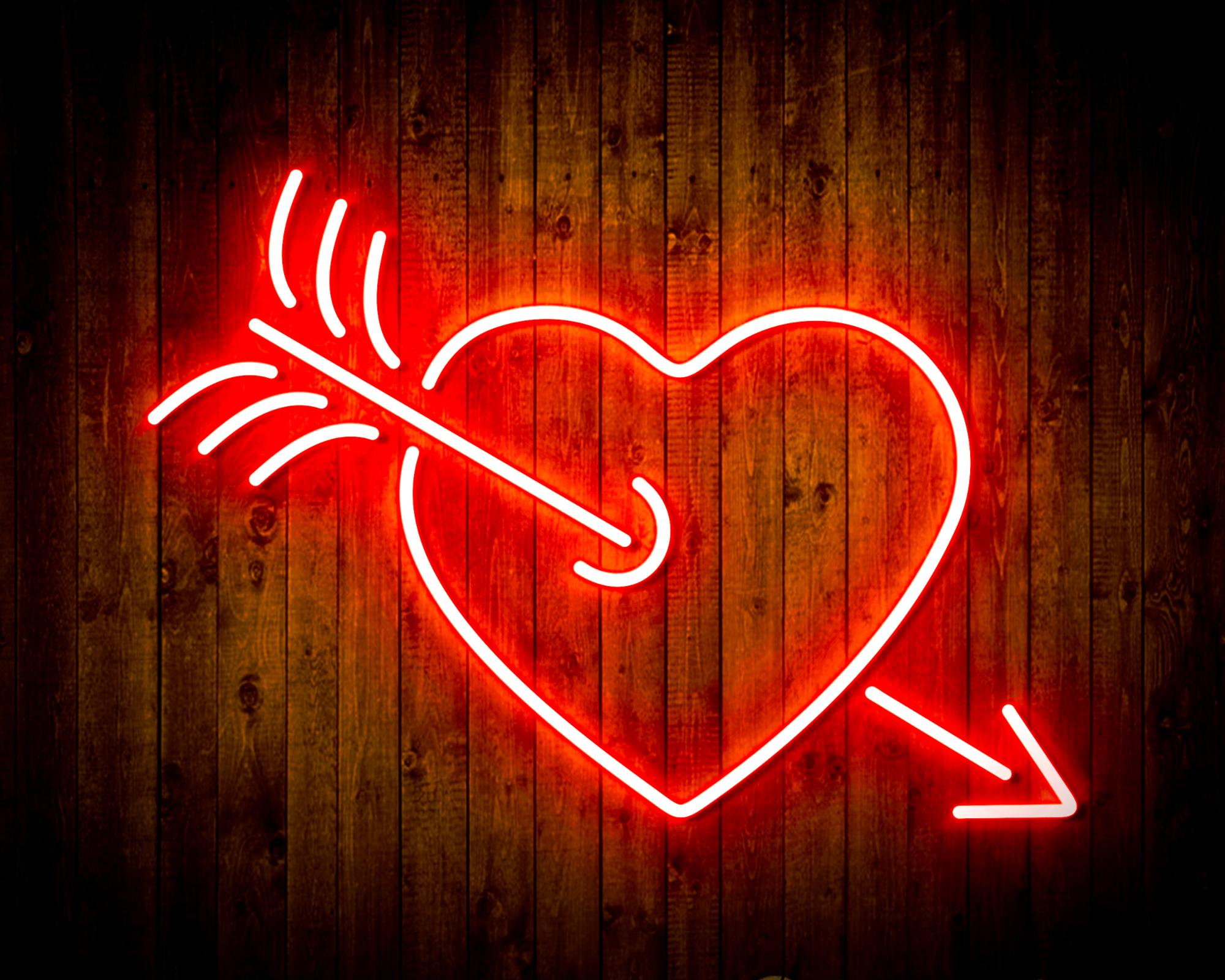 Heart and Arrow LED Neon Sign Wall Light