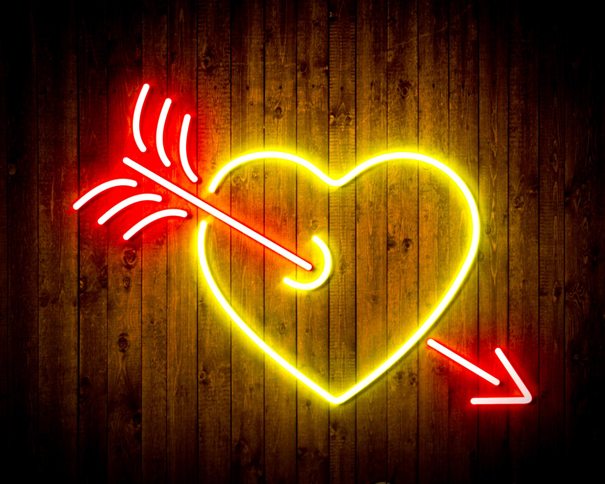 Heart and Arrow LED Neon Sign Wall Light
