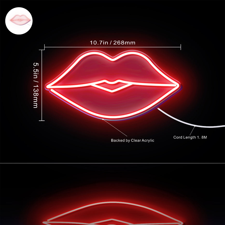 Red Lips LED Neon Sign