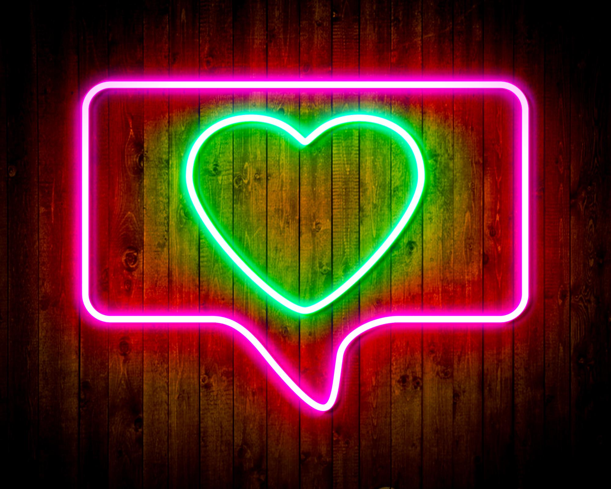 Heart in Chat Box LED Neon Sign