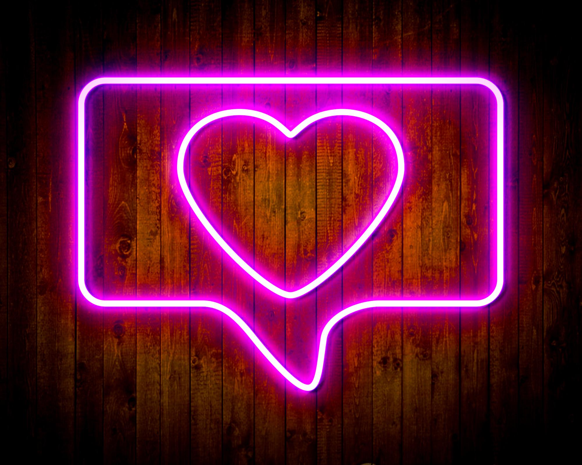 Heart in Chat Box LED Neon Sign Wall Light