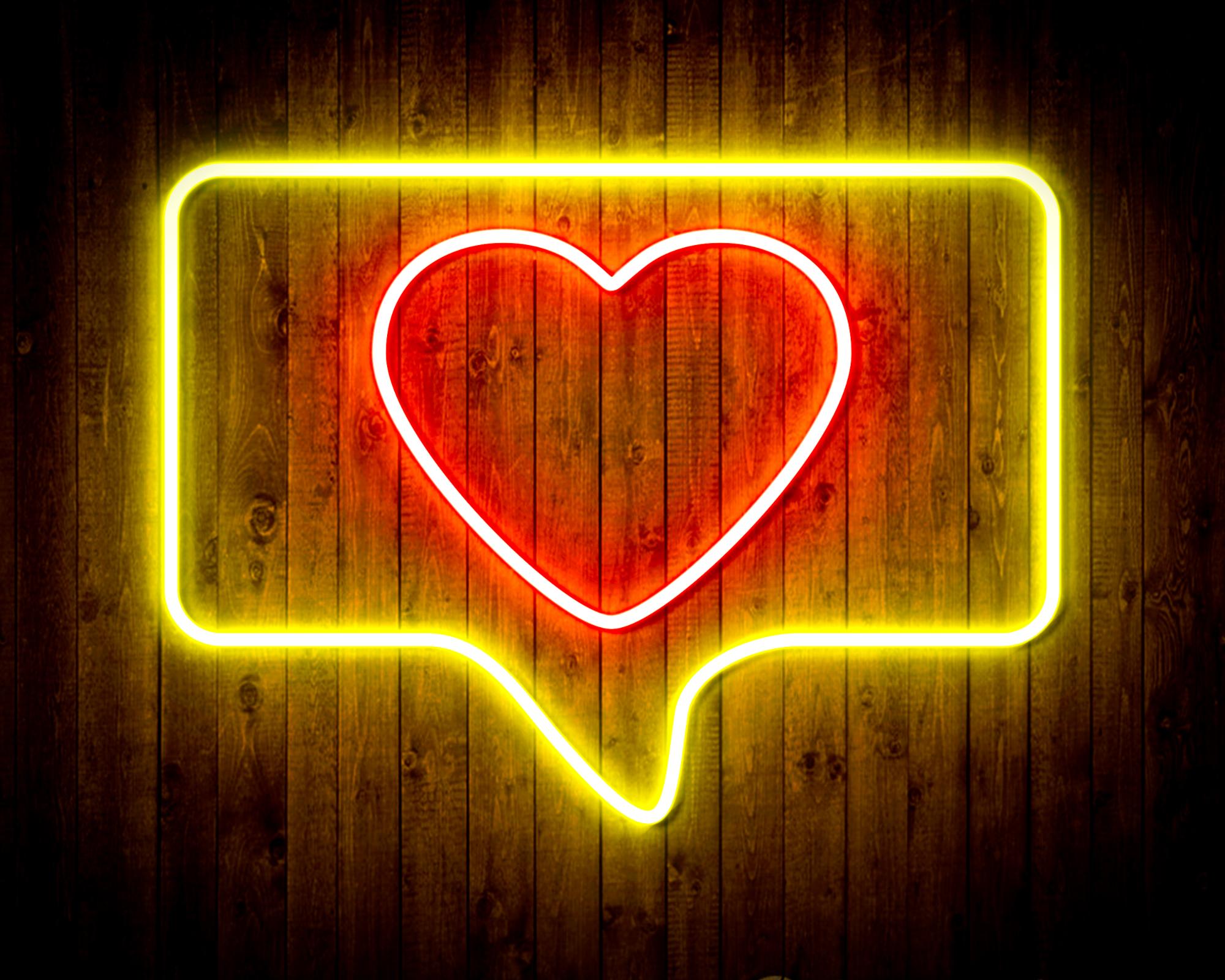 Heart in Chat Box LED Neon Sign Wall Light