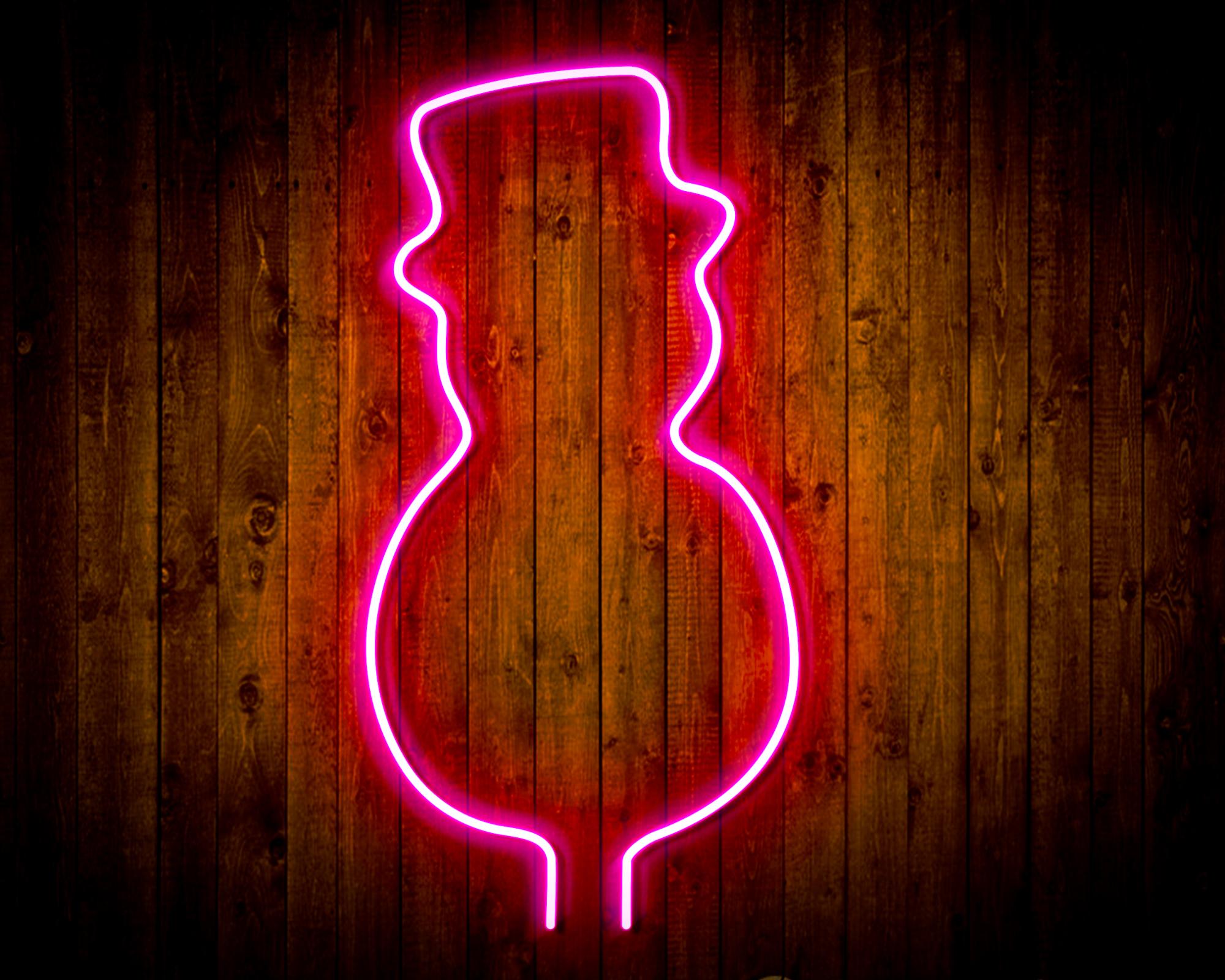 Snowman with Hat LED Neon Sign