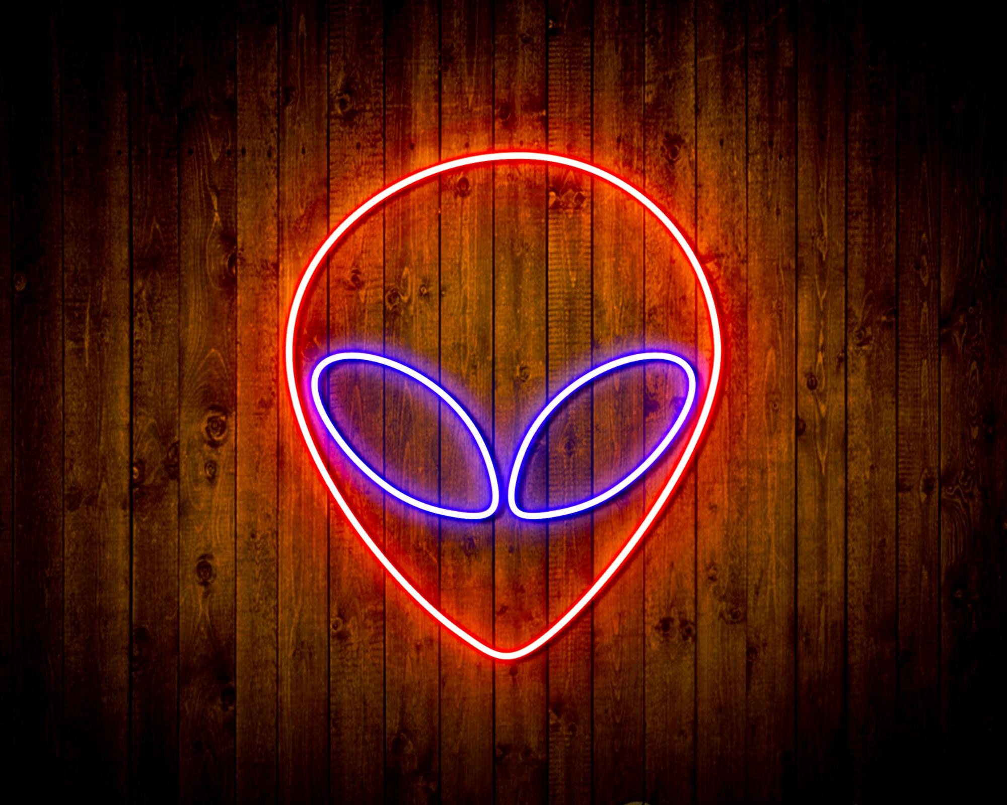 Alien Face LED Neon Sign Wall Light