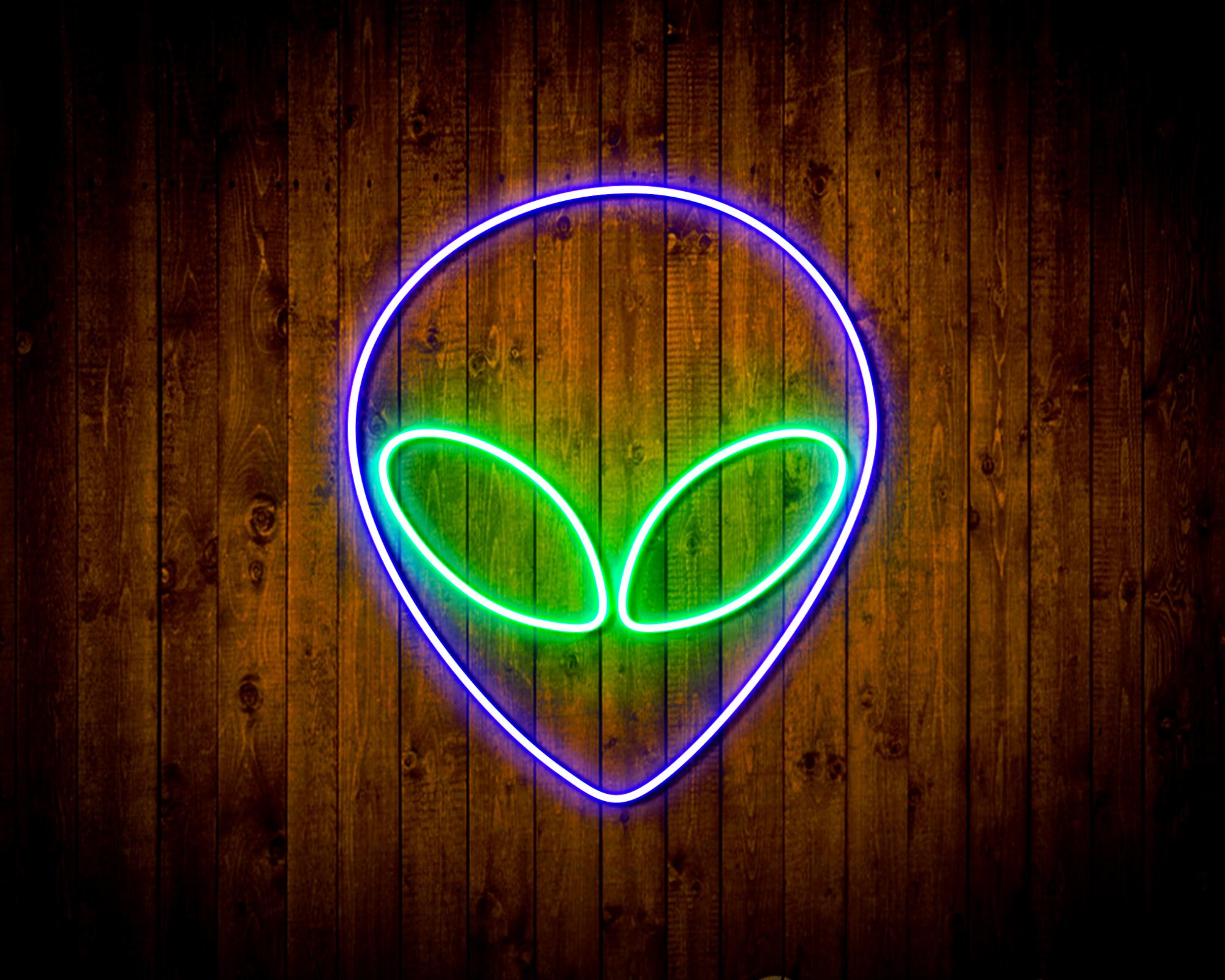 Alien Face LED Neon Sign Wall Light