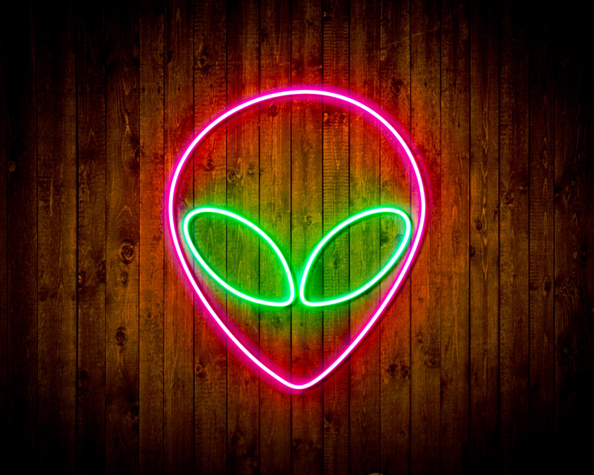 Alien Face LED Neon Sign Wall Light
