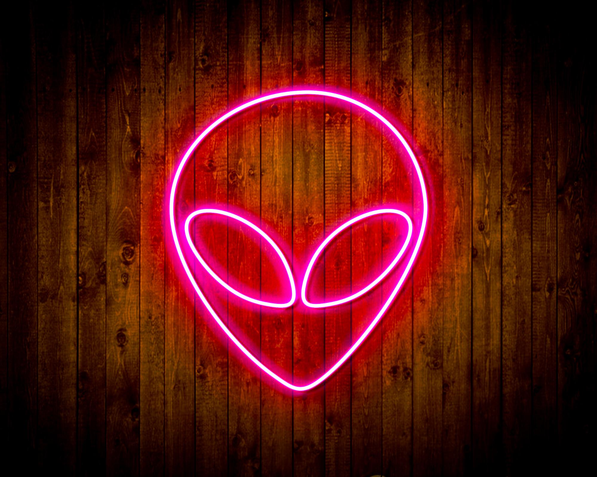 Alien Face LED Neon Sign Wall Light