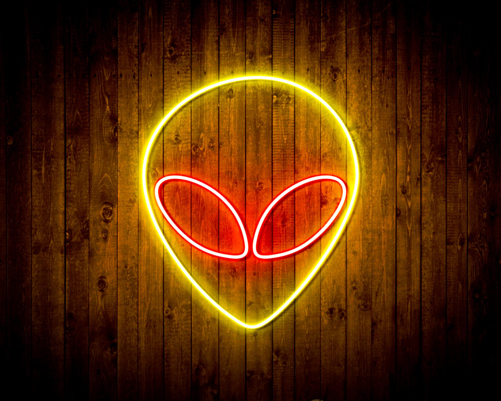 Alien Face LED Neon Sign Wall Light