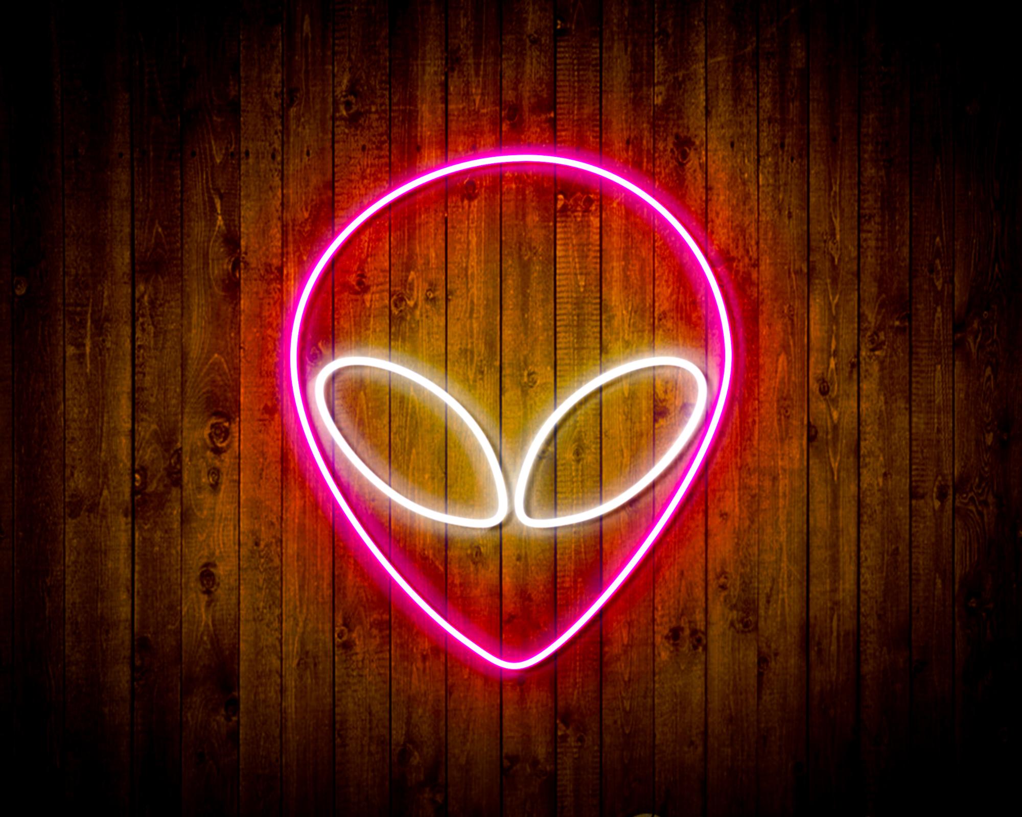 Alien Face LED Neon Sign Wall Light