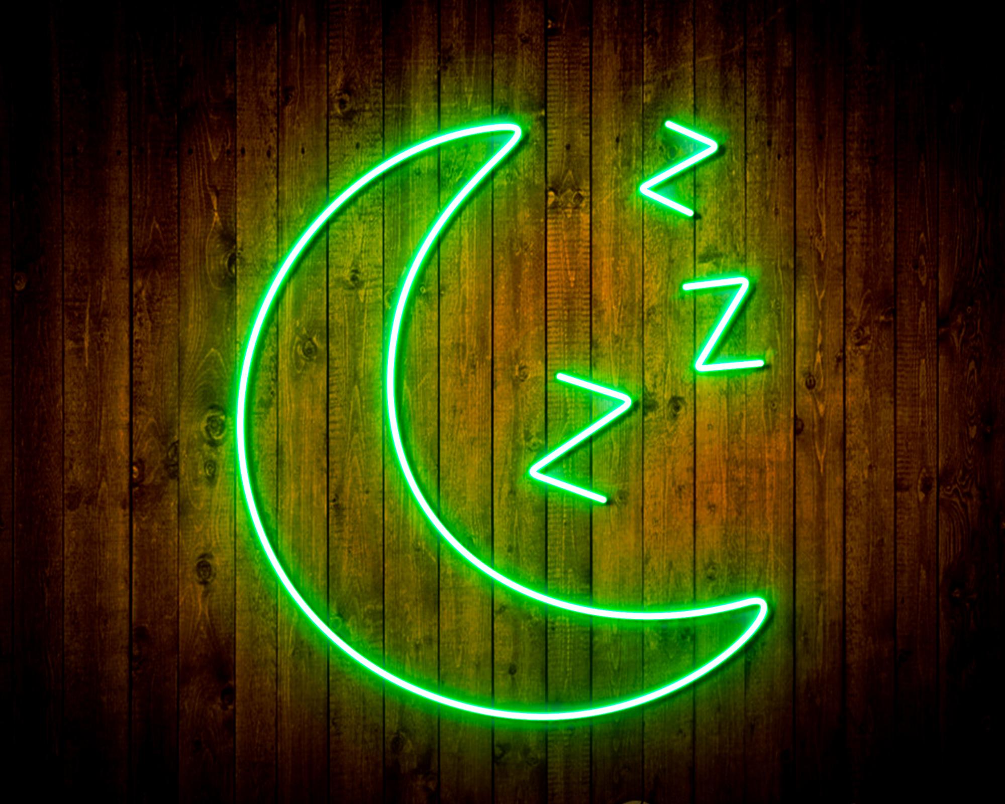 Sleepy Moon LED Neon Sign Wall Light