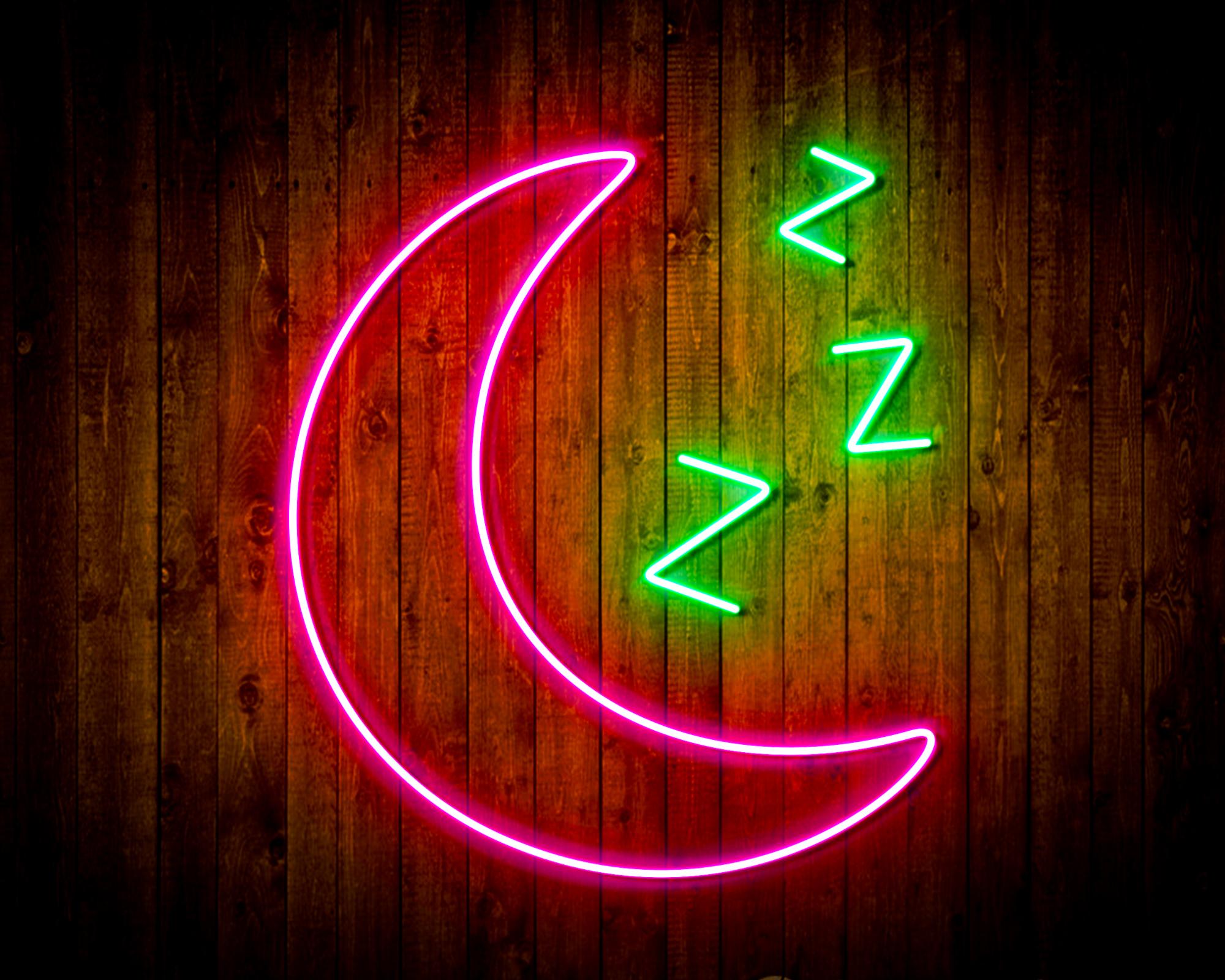 Sleepy Moon LED Neon Sign Wall Light