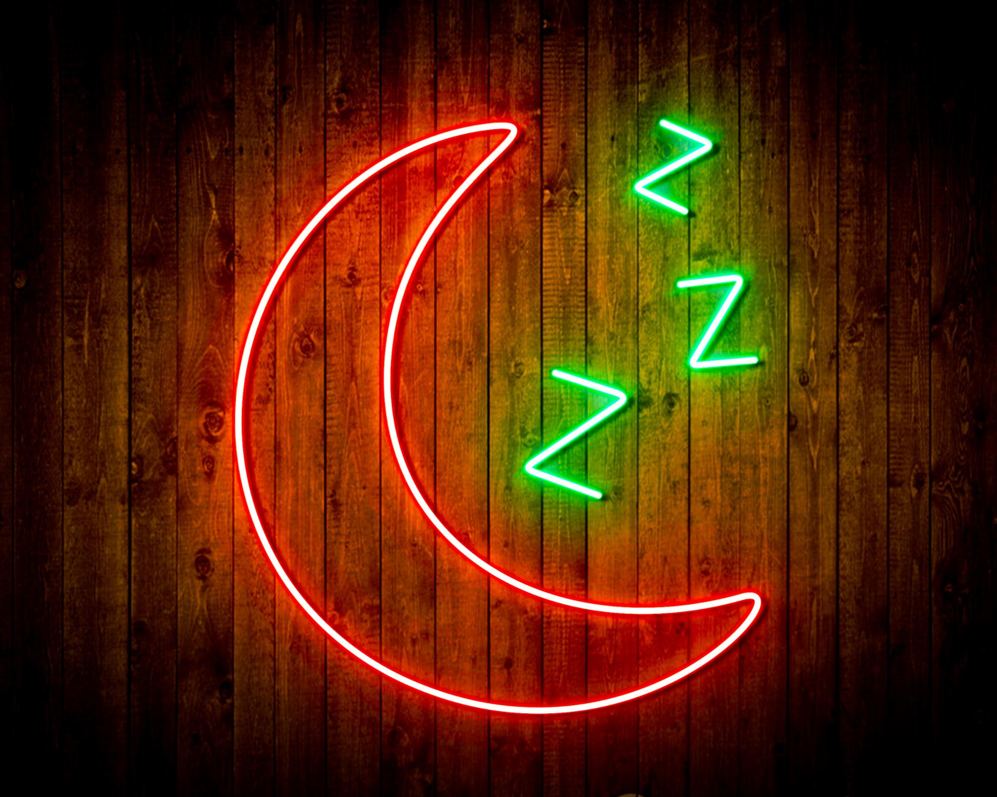 Sleepy Moon LED Neon Sign Wall Light