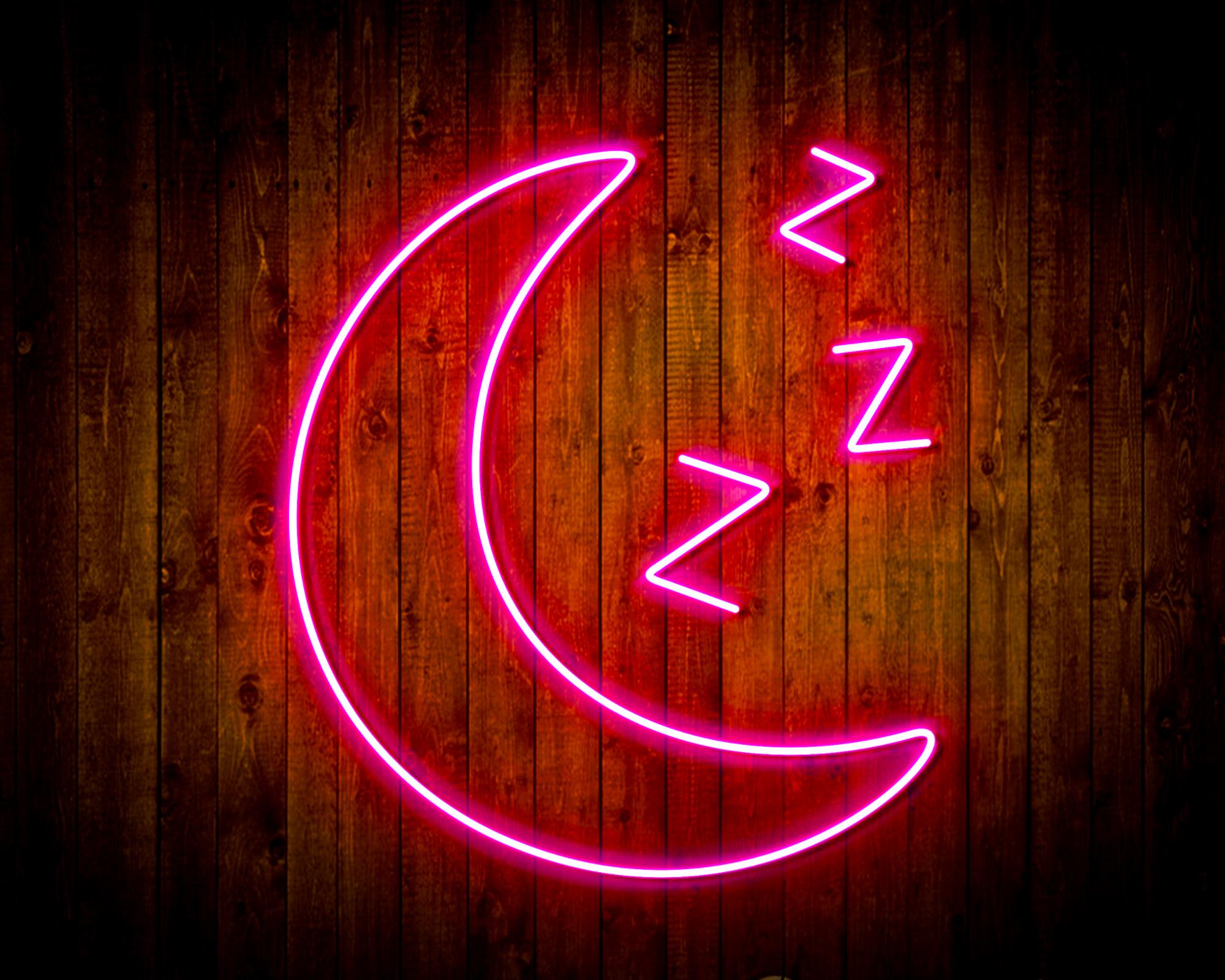 Sleepy Moon LED Neon Sign Wall Light