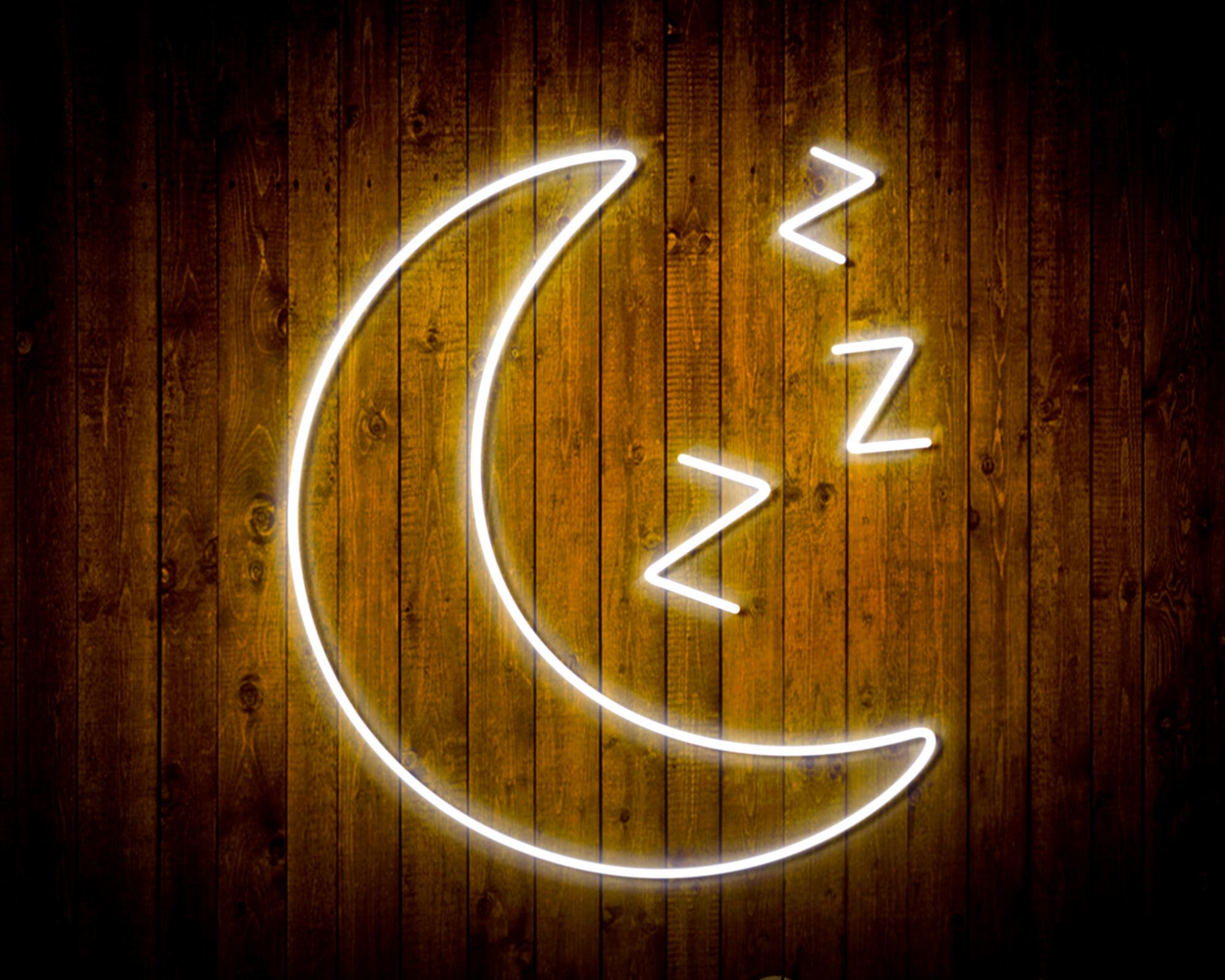 Sleepy Moon LED Neon Sign Wall Light
