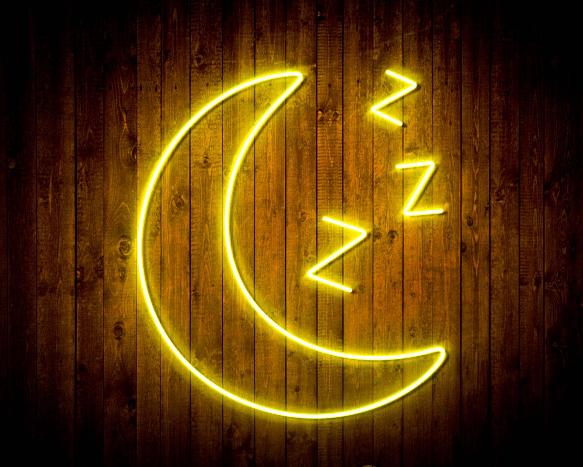 Sleepy Moon LED Neon Sign Wall Light