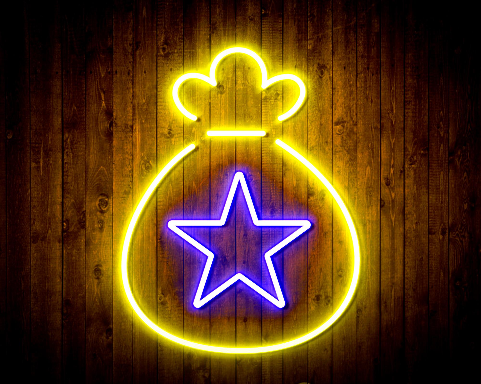 Snata Claus Bag LED Neon Sign Wall Light