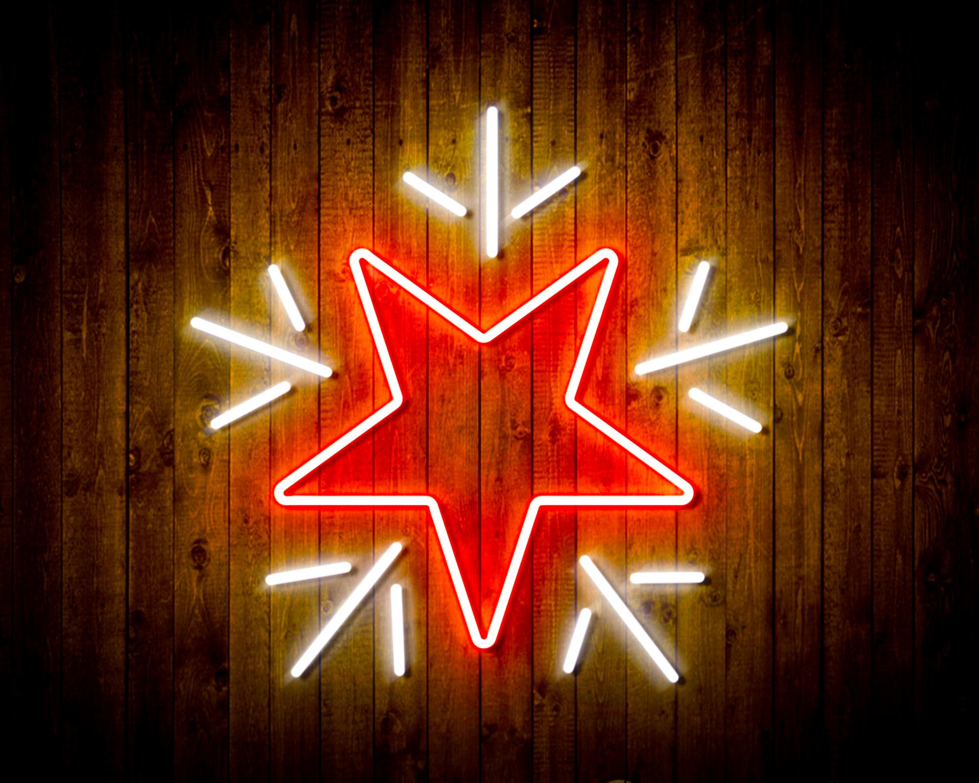 Flashing Star LED Neon Sign Wall Light