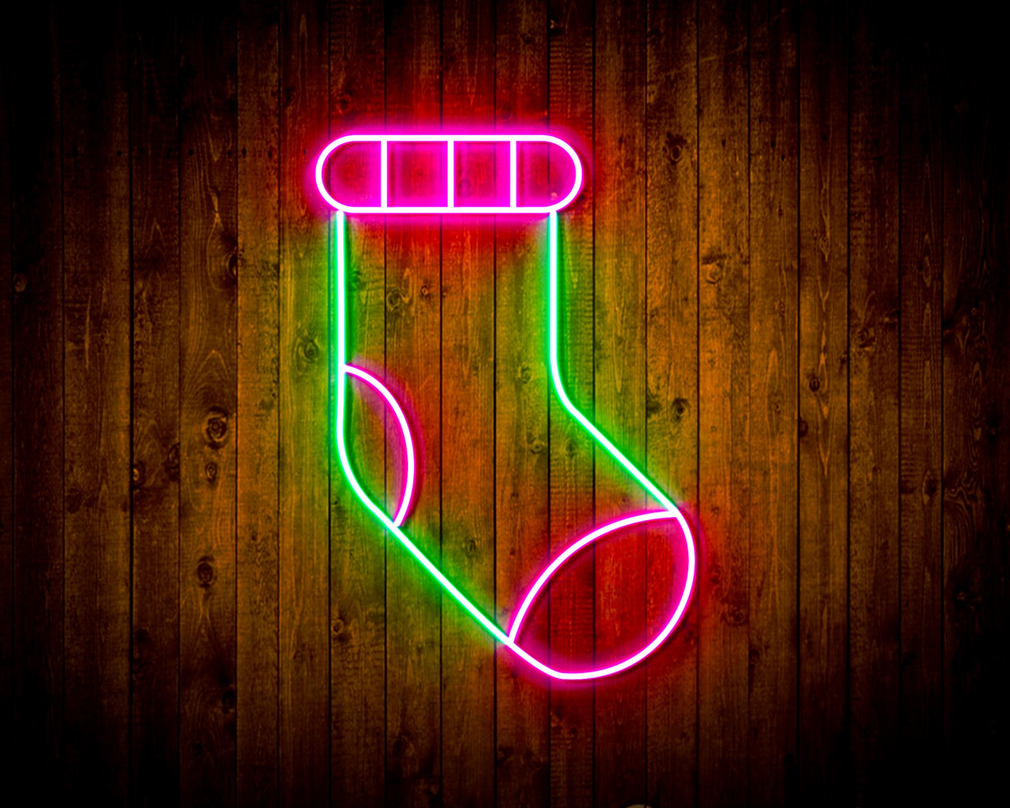 Christmas Sock LED Neon Sign Wall Light