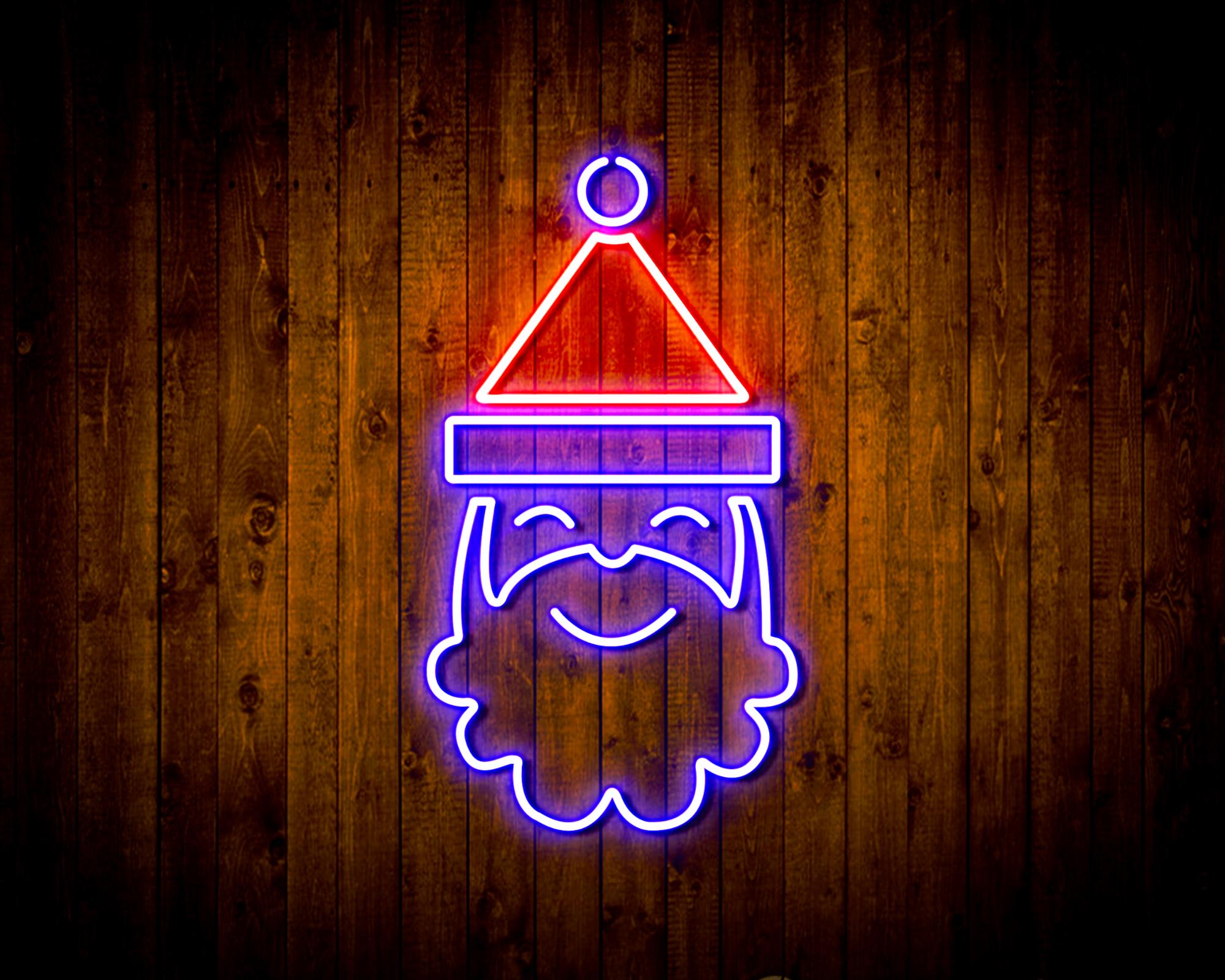 Santa Claus Face LED Neon Sign Wall Light