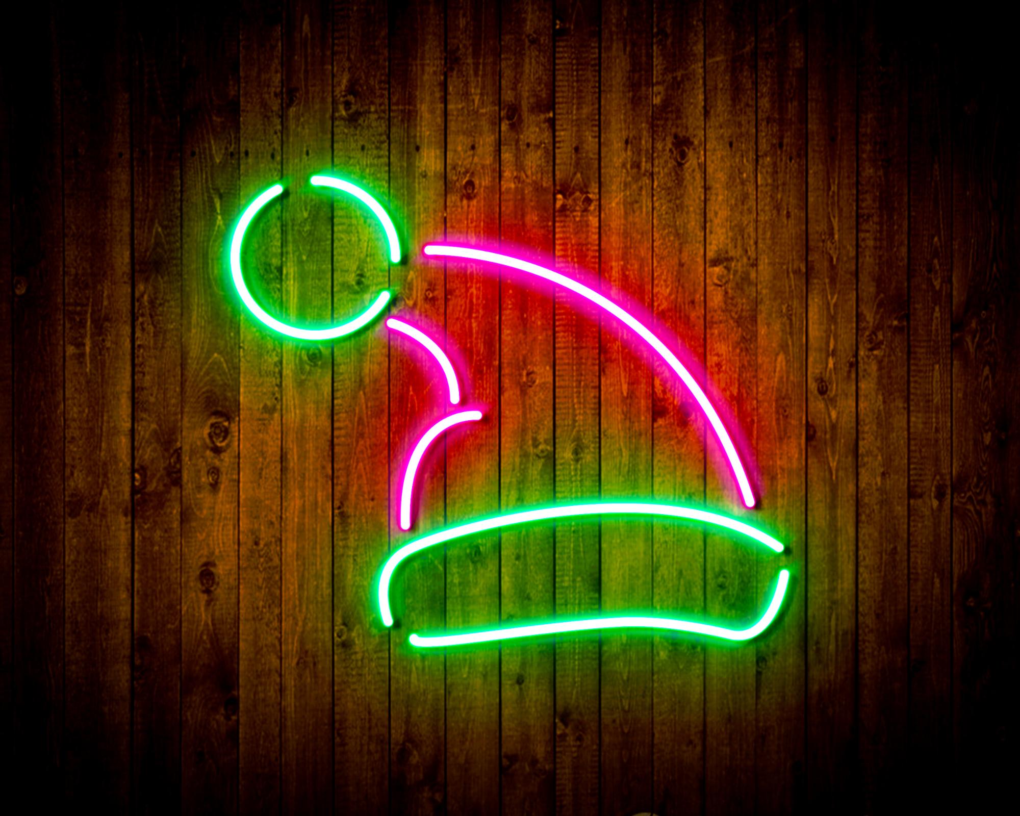 Christmas Hat LED Neon Sign Wall Light