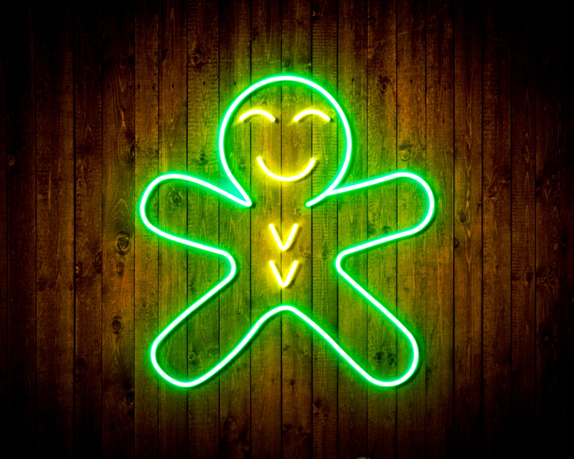 Christmas Gingerbread Man LED Neon Sign Wall Light