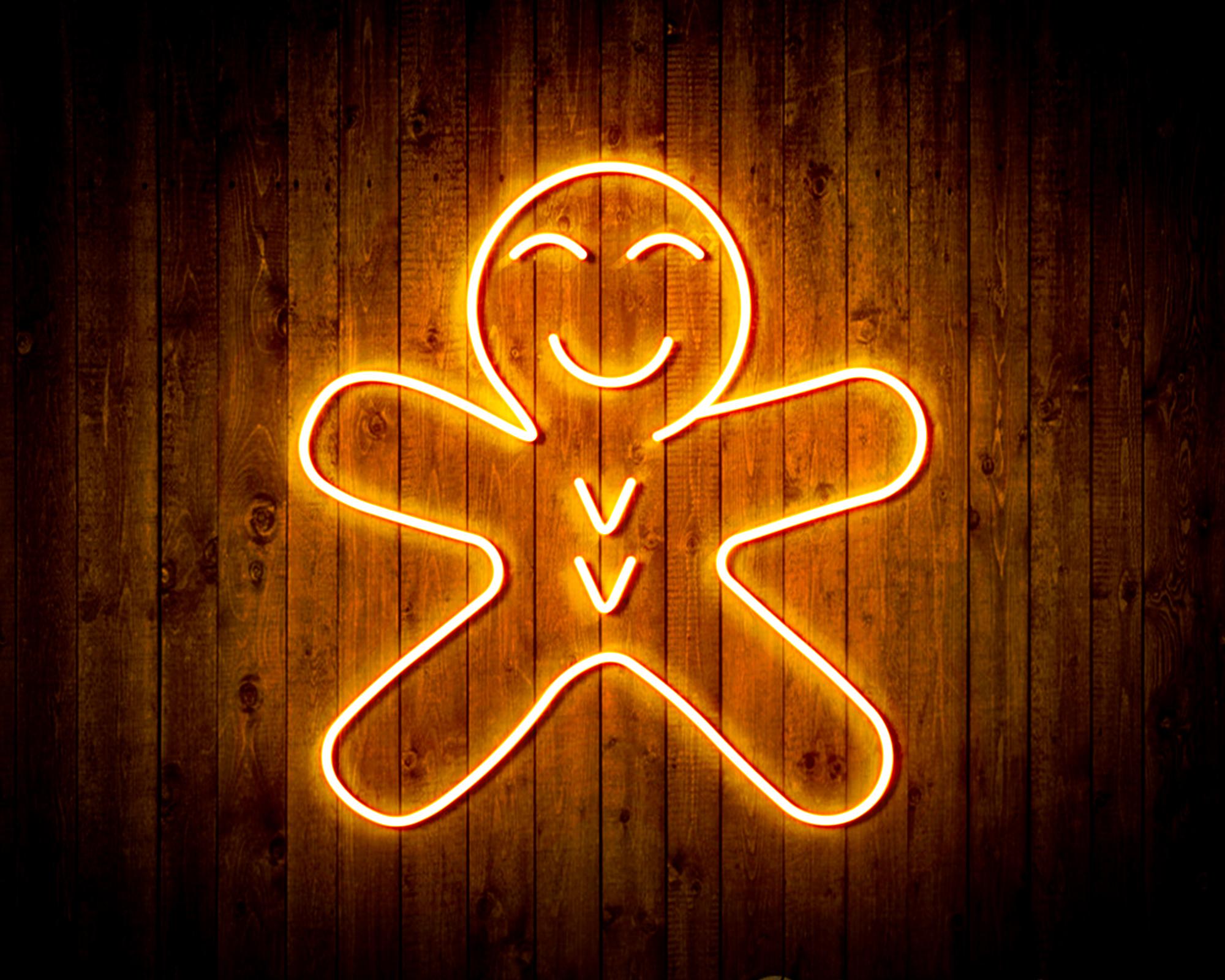 Christmas Gingerbread Man LED Neon Sign Wall Light