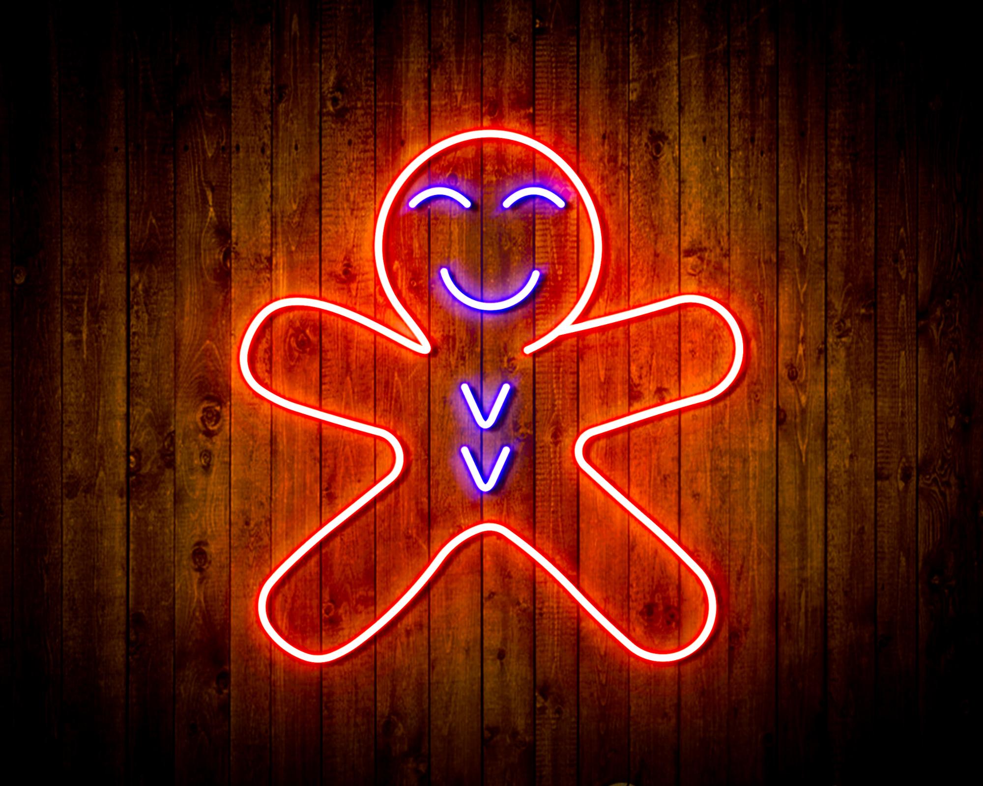 Christmas Gingerbread Man LED Neon Sign Wall Light