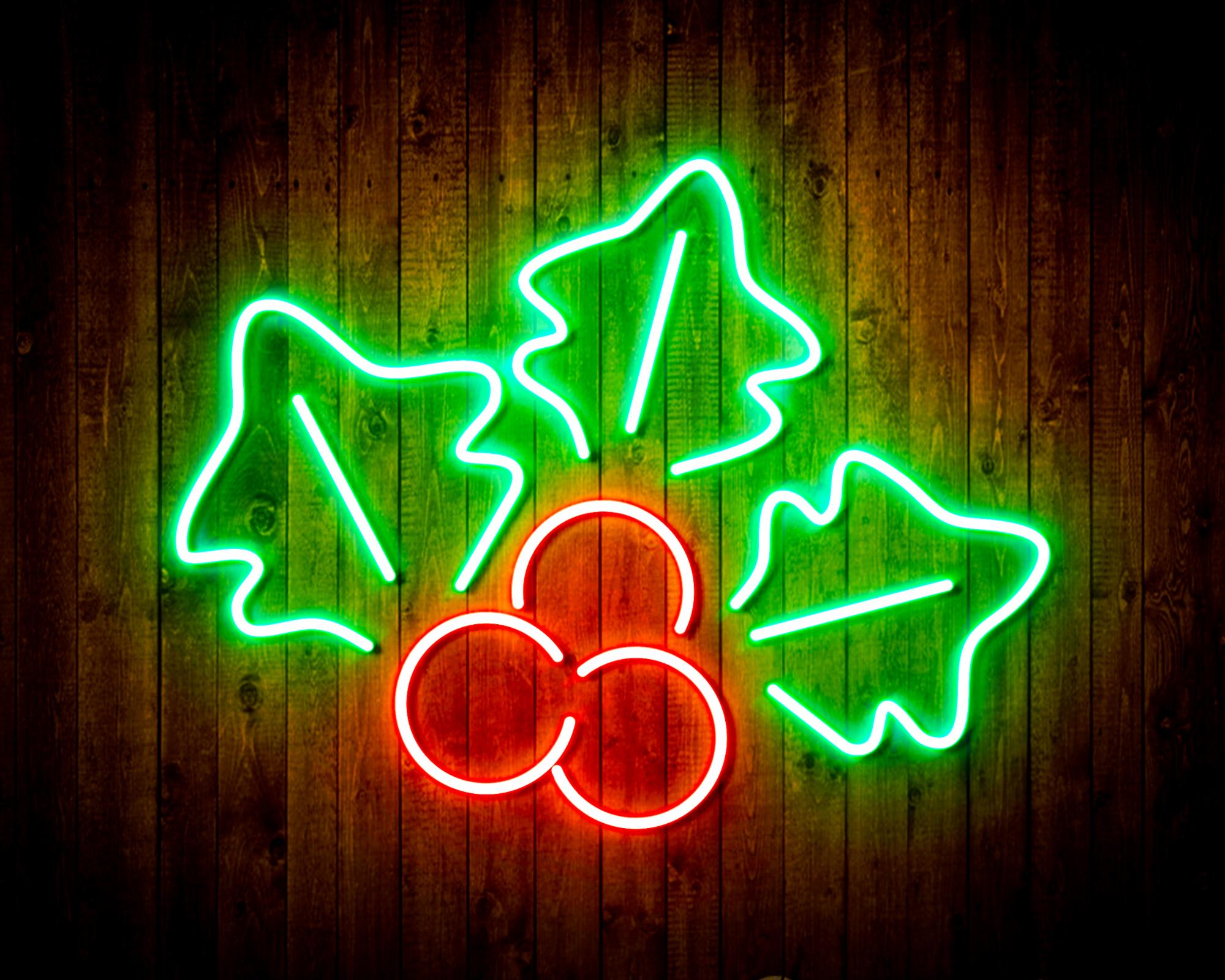 Christmas Holly LED Neon Sign Wall Light