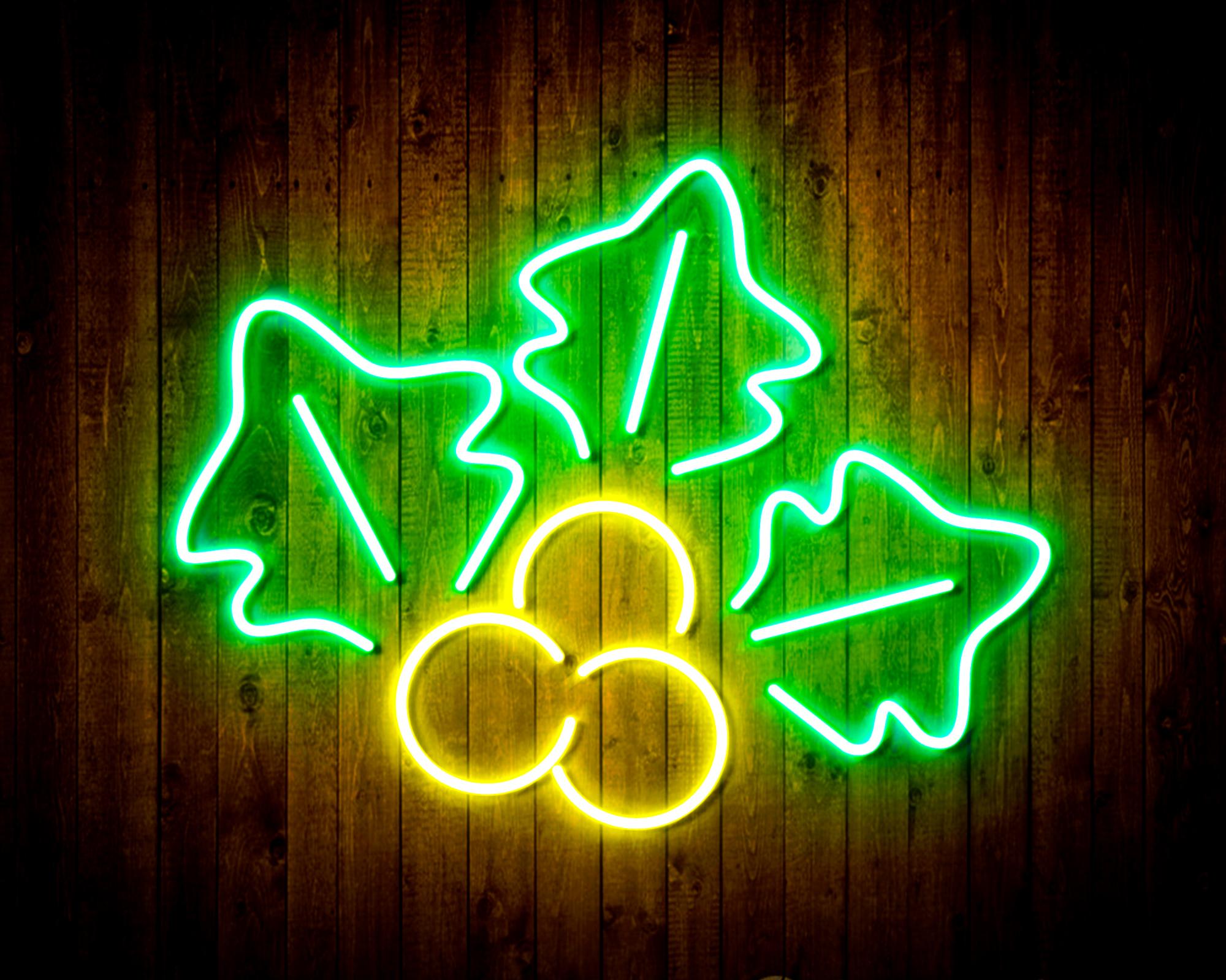 Christmas Holly LED Neon Sign Wall Light