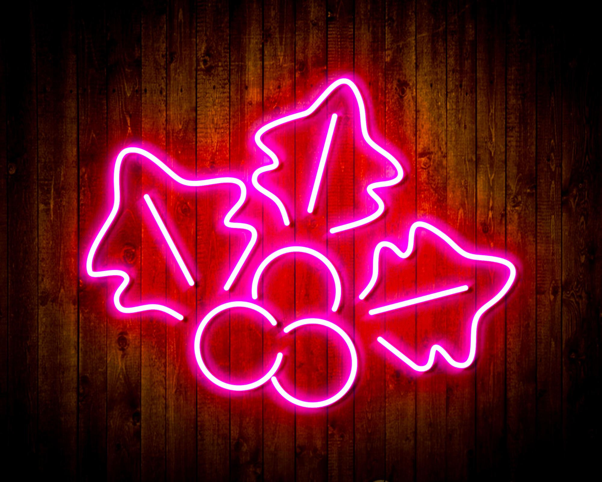 Christmas Holly LED Neon Sign Wall Light