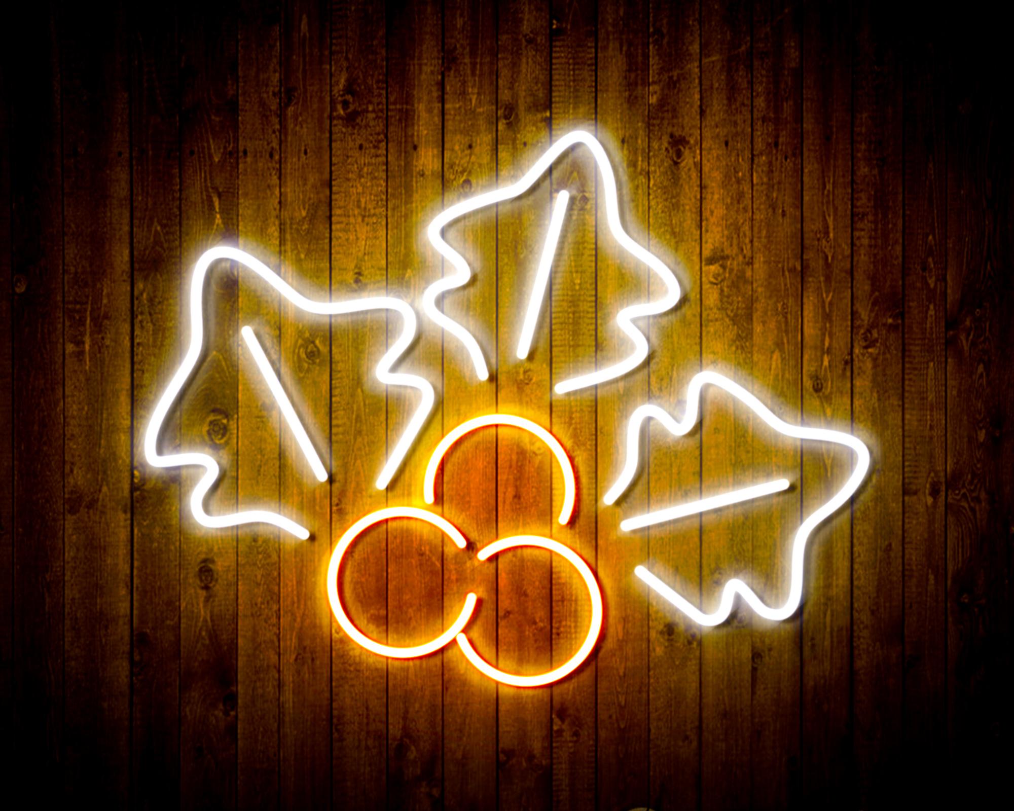 Christmas Holly LED Neon Sign Wall Light