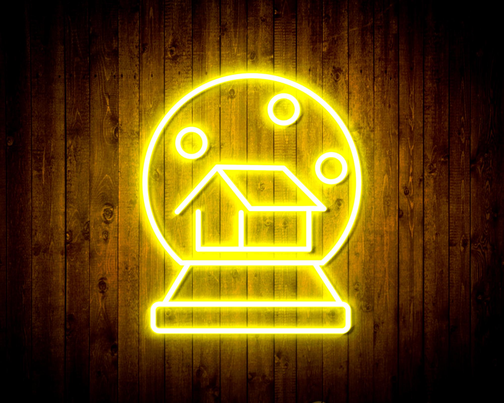 House with Snowflake LED Neon Sign Wall Light