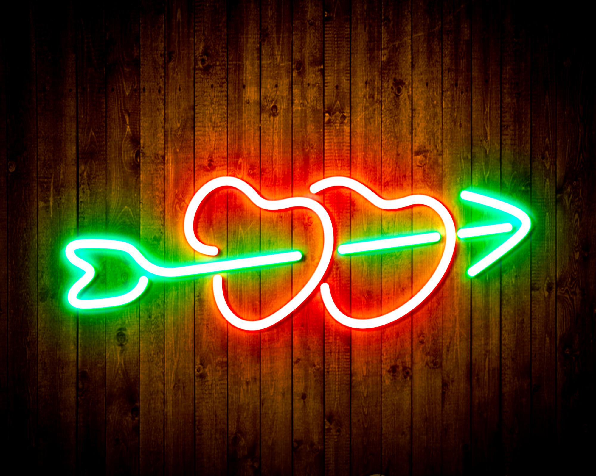 Hearts with Arrow LED Neon Sign Wall Light