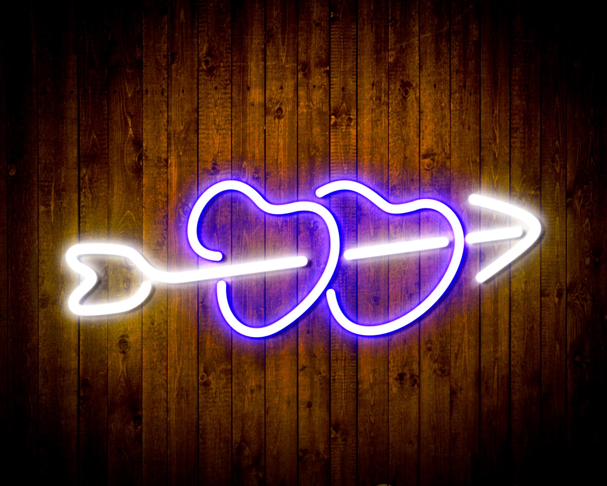 Hearts with Arrow LED Neon Sign Wall Light