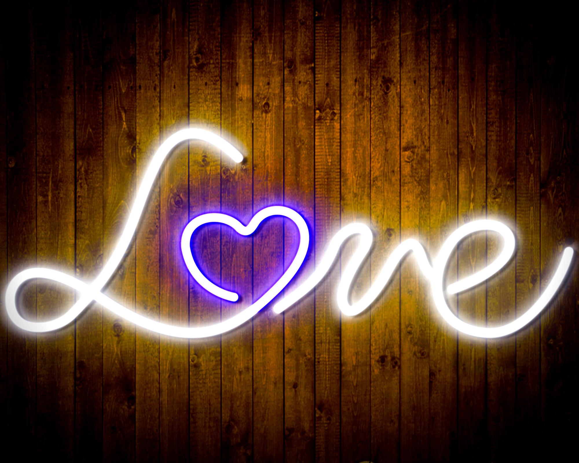 Love with Heart LED Neon Sign Wall Light