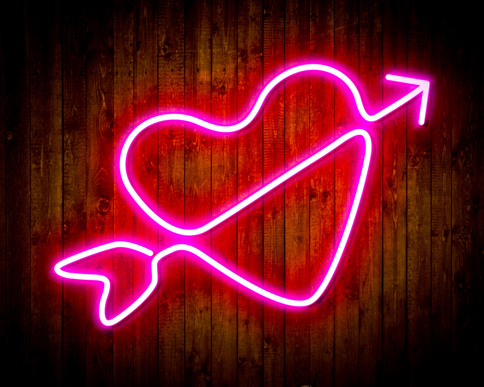 Heart with Arrow LED Neon Sign Wall Light