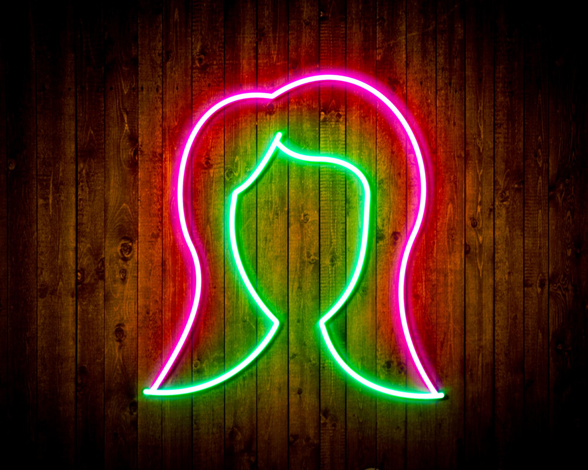 Lady Hair Style LED Neon Sign Wall Light