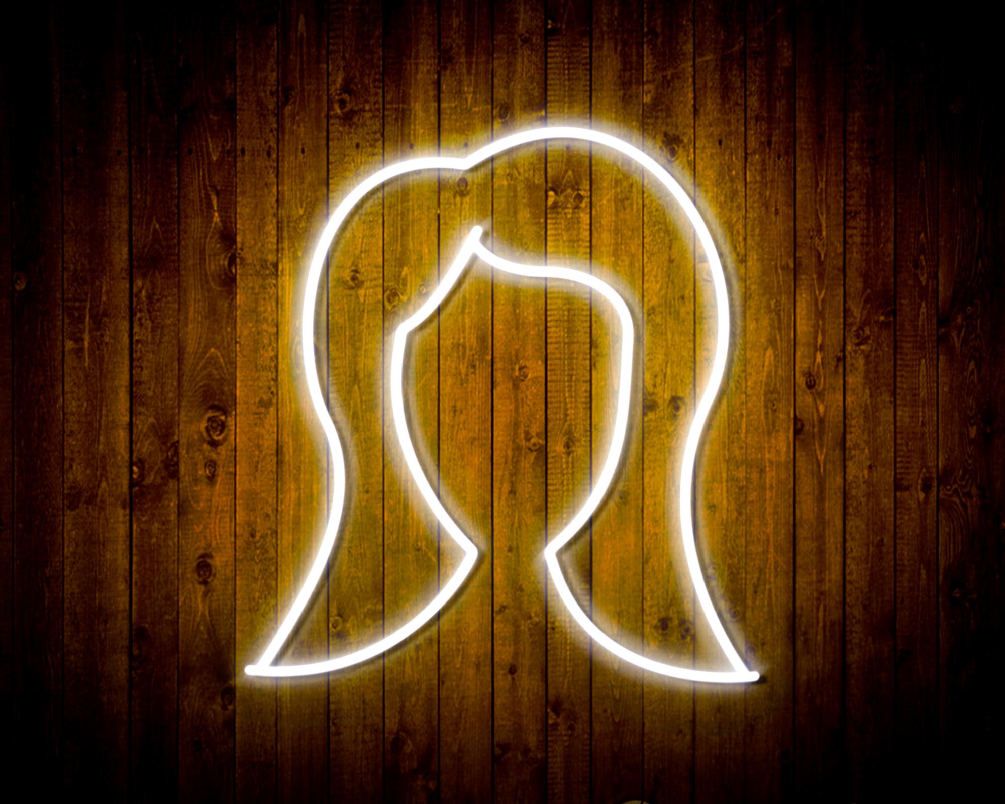 Lady Hair Style LED Neon Sign Wall Light
