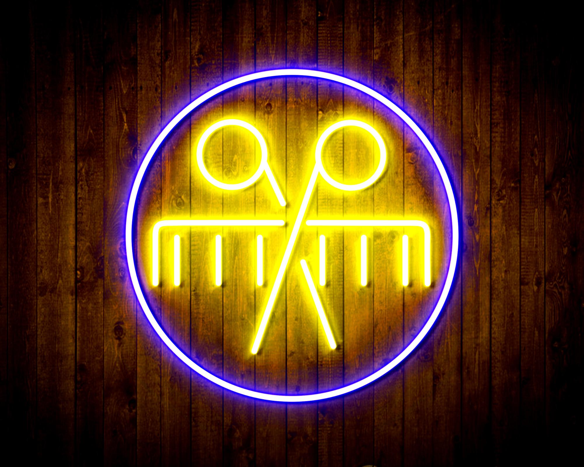 Scissors and Comb LED Neon Sign Wall Light