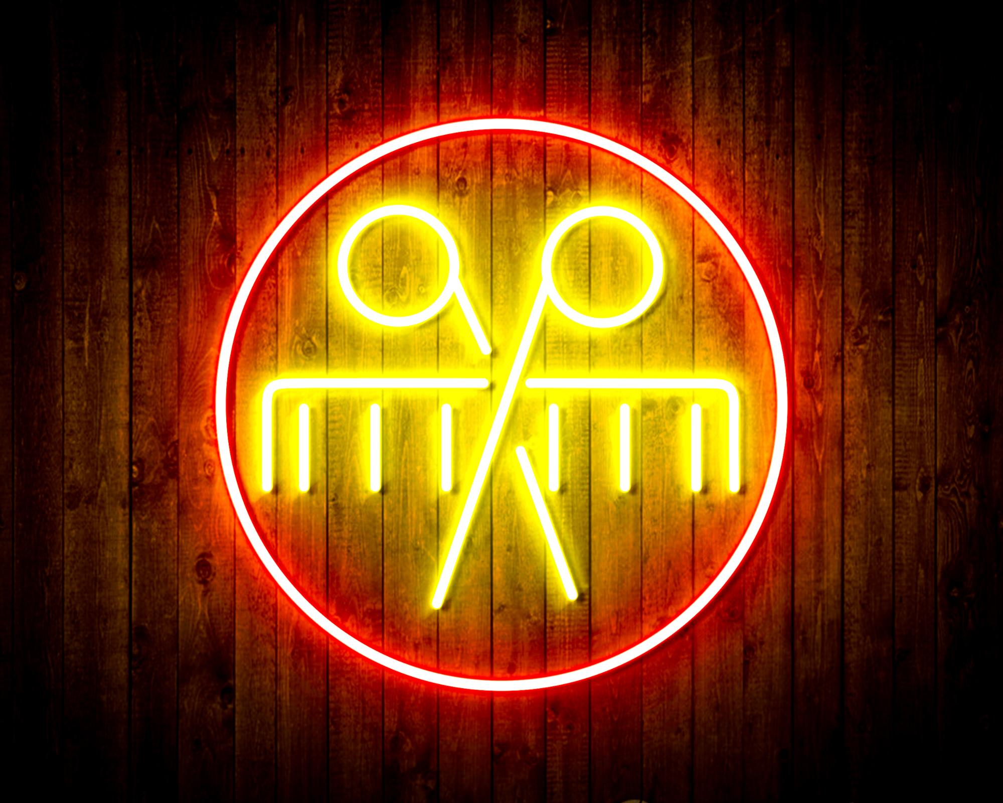 Scissors and Comb LED Neon Sign Wall Light