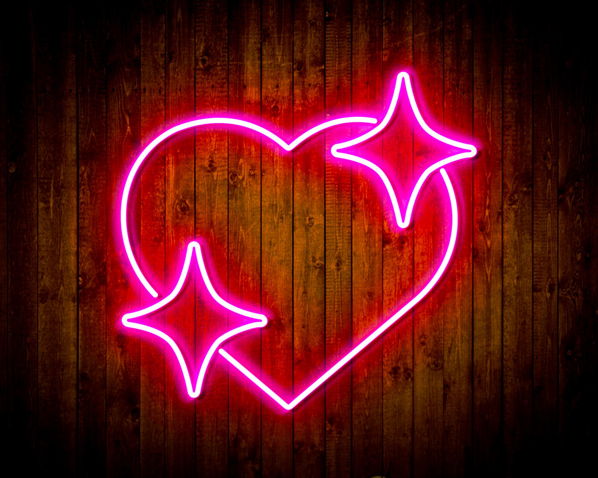 Heart with Stars LED Neon Sign Wall Light