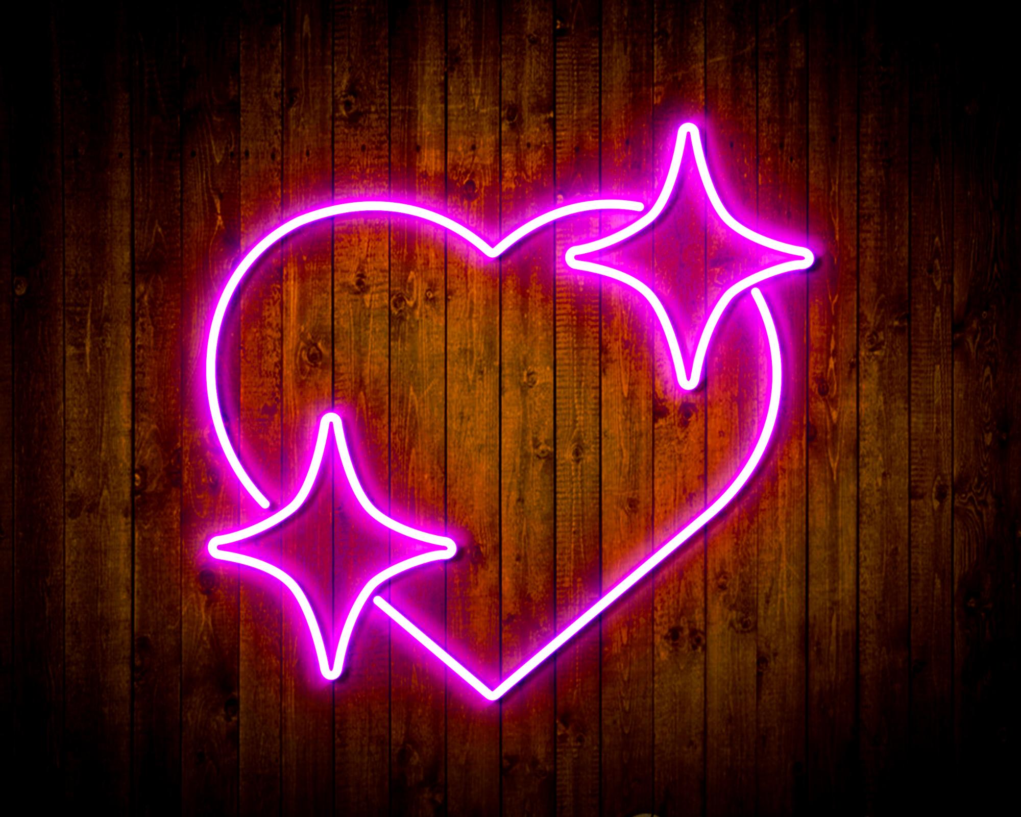 Heart with Stars LED Neon Sign Wall Light