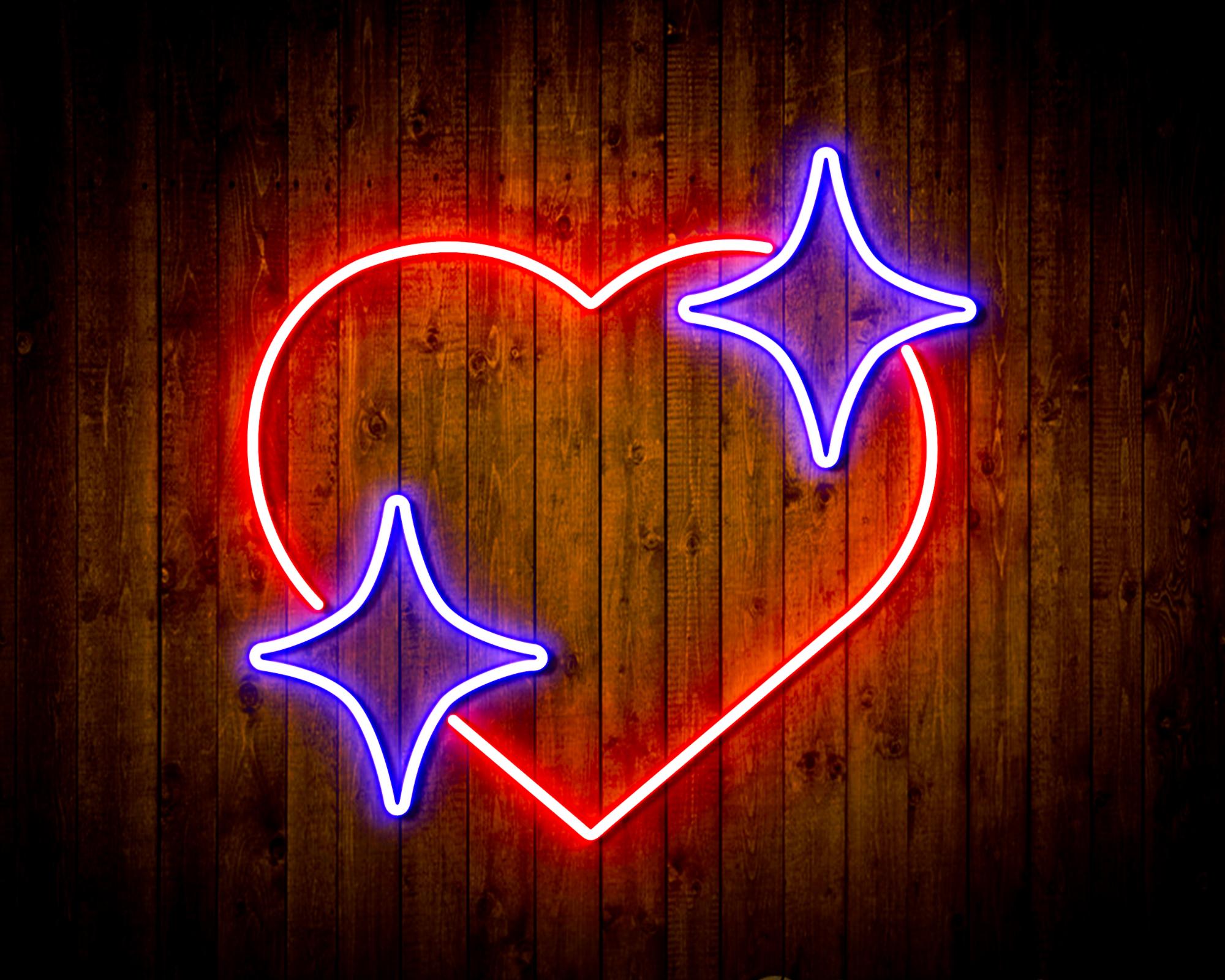 Heart with Stars LED Neon Sign Wall Light