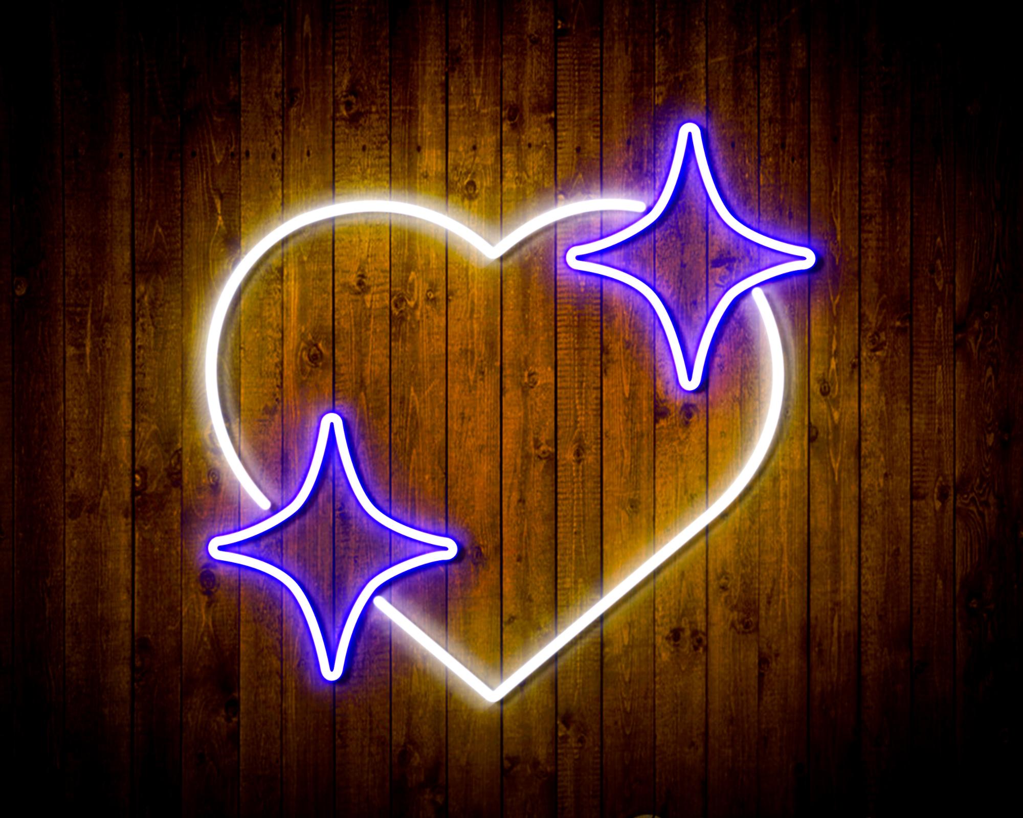 Heart with Stars LED Neon Sign Wall Light