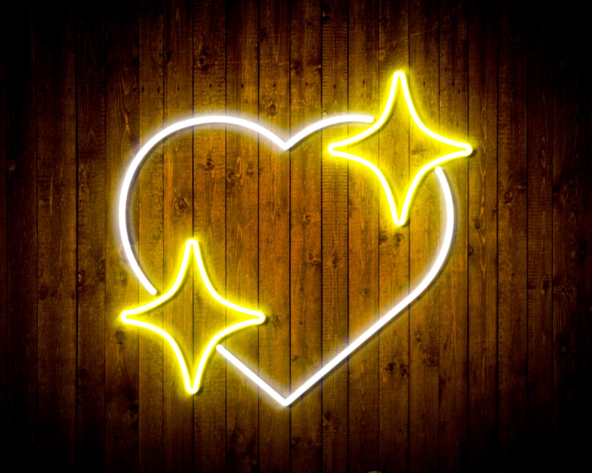 Heart with Stars LED Neon Sign Wall Light