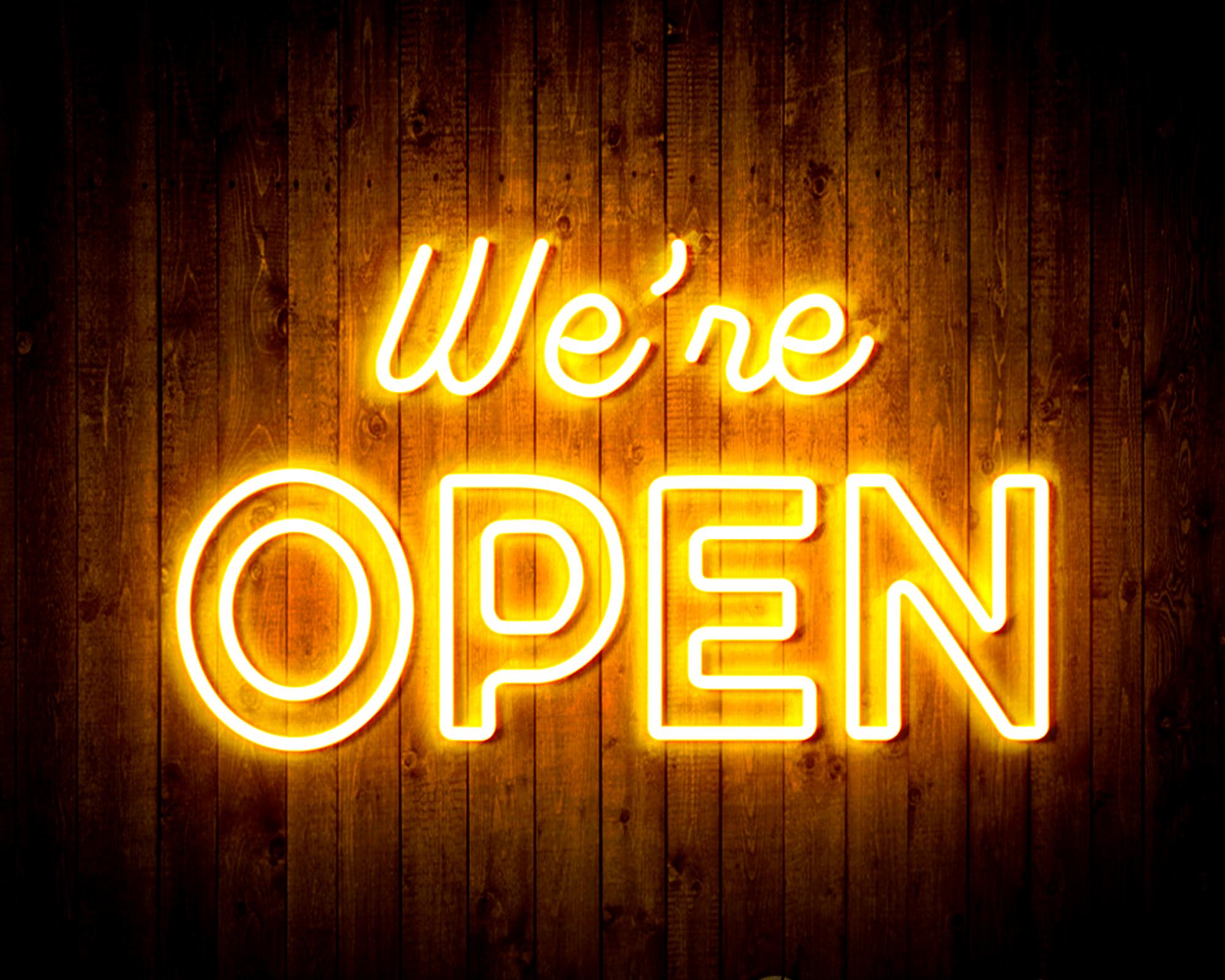 We 're OPEN LED Neon Sign Wall Light