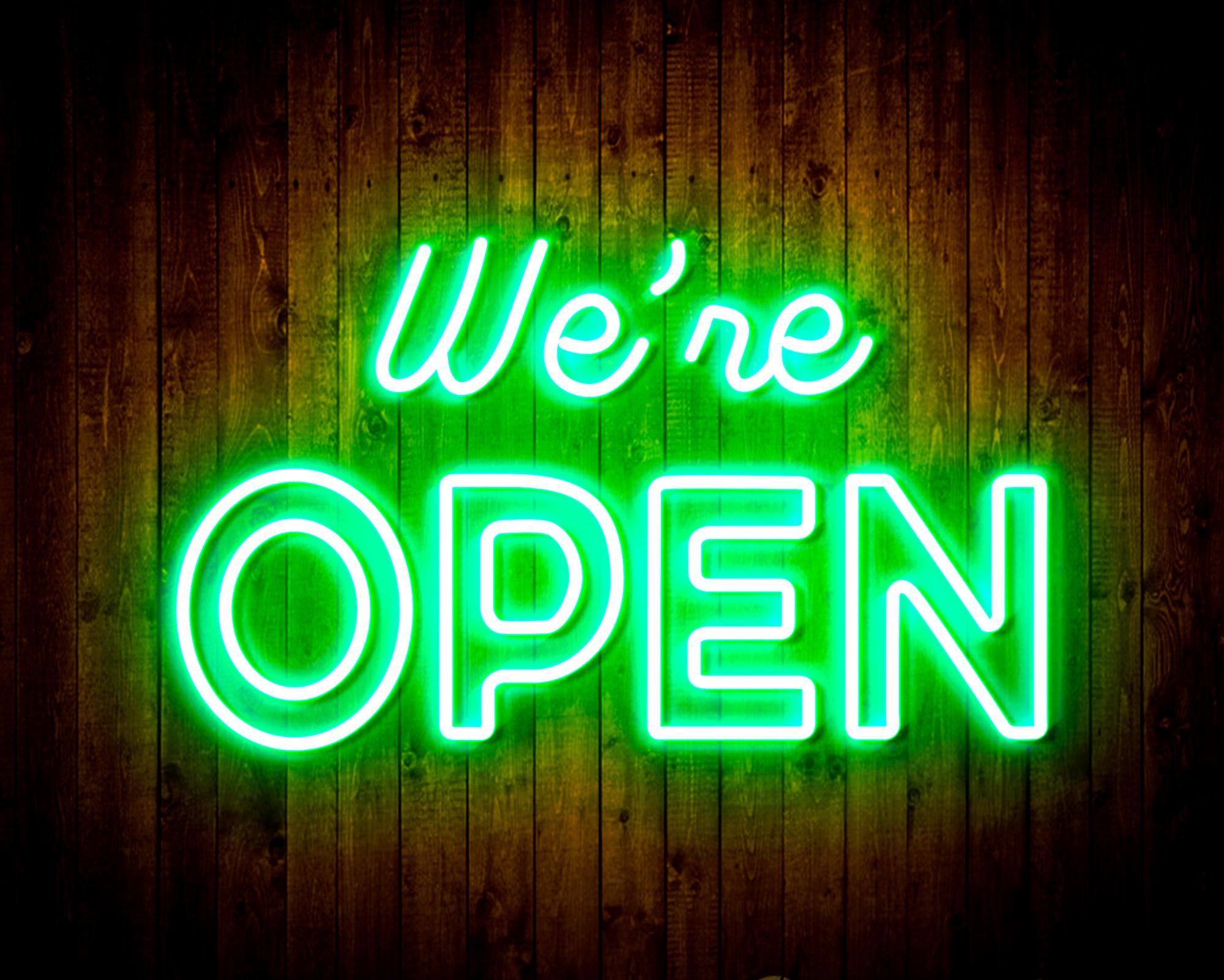 We 're OPEN LED Neon Sign Wall Light